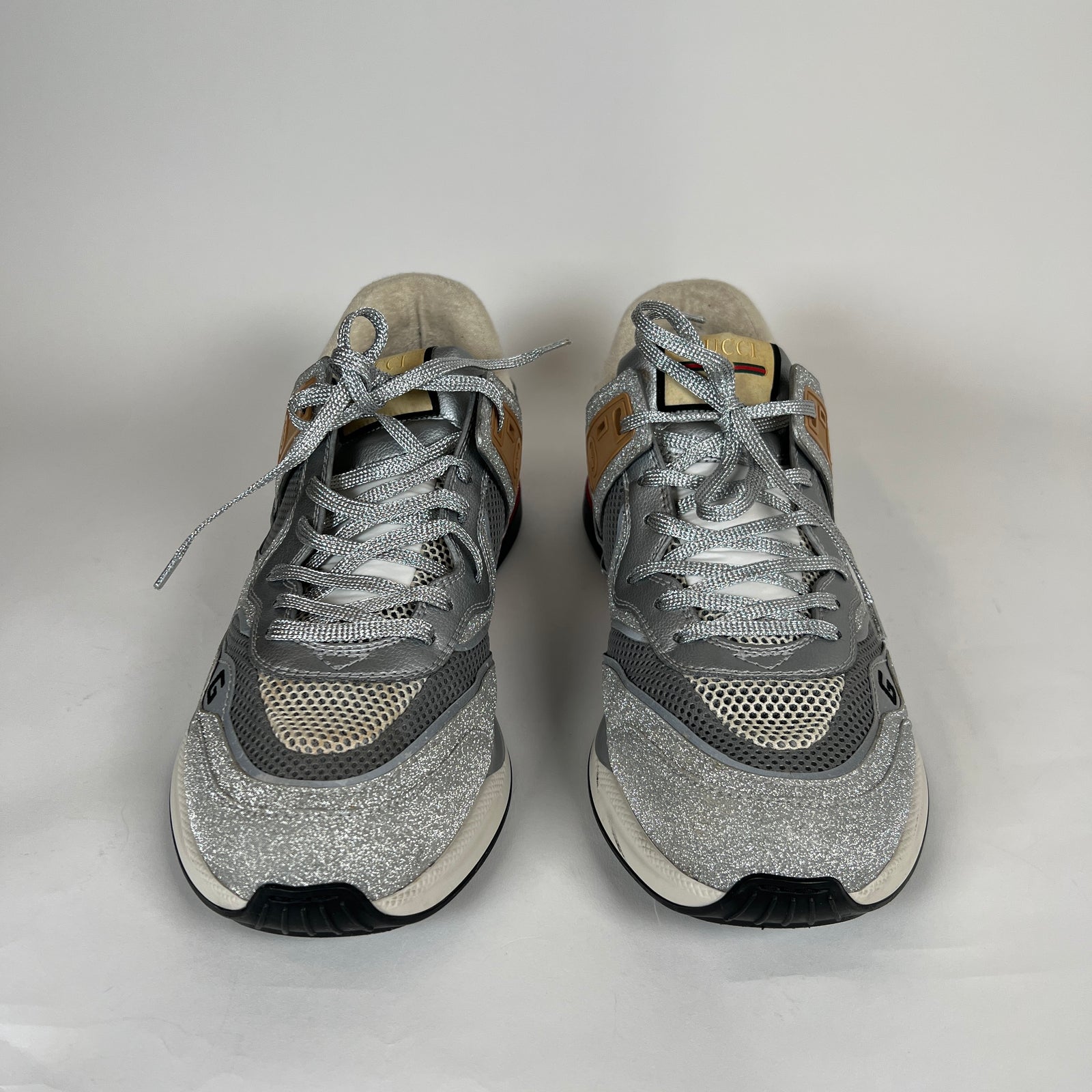 Gucci Ultrapace Silver Sparkle Size 12