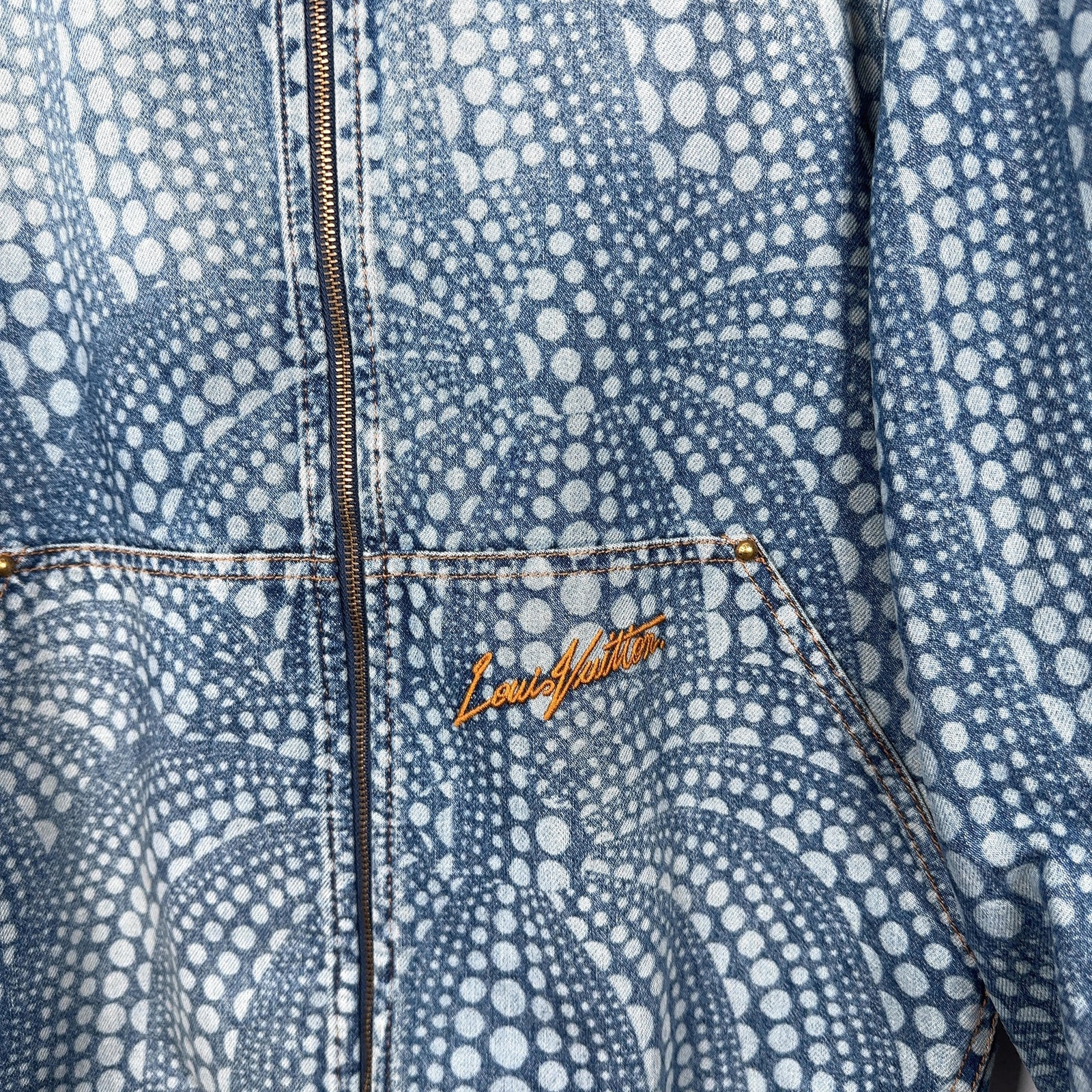 Louis Vuitton x Yayoi Kusama 'All-Over Pumpkin' Denim Zip-Up Jacket