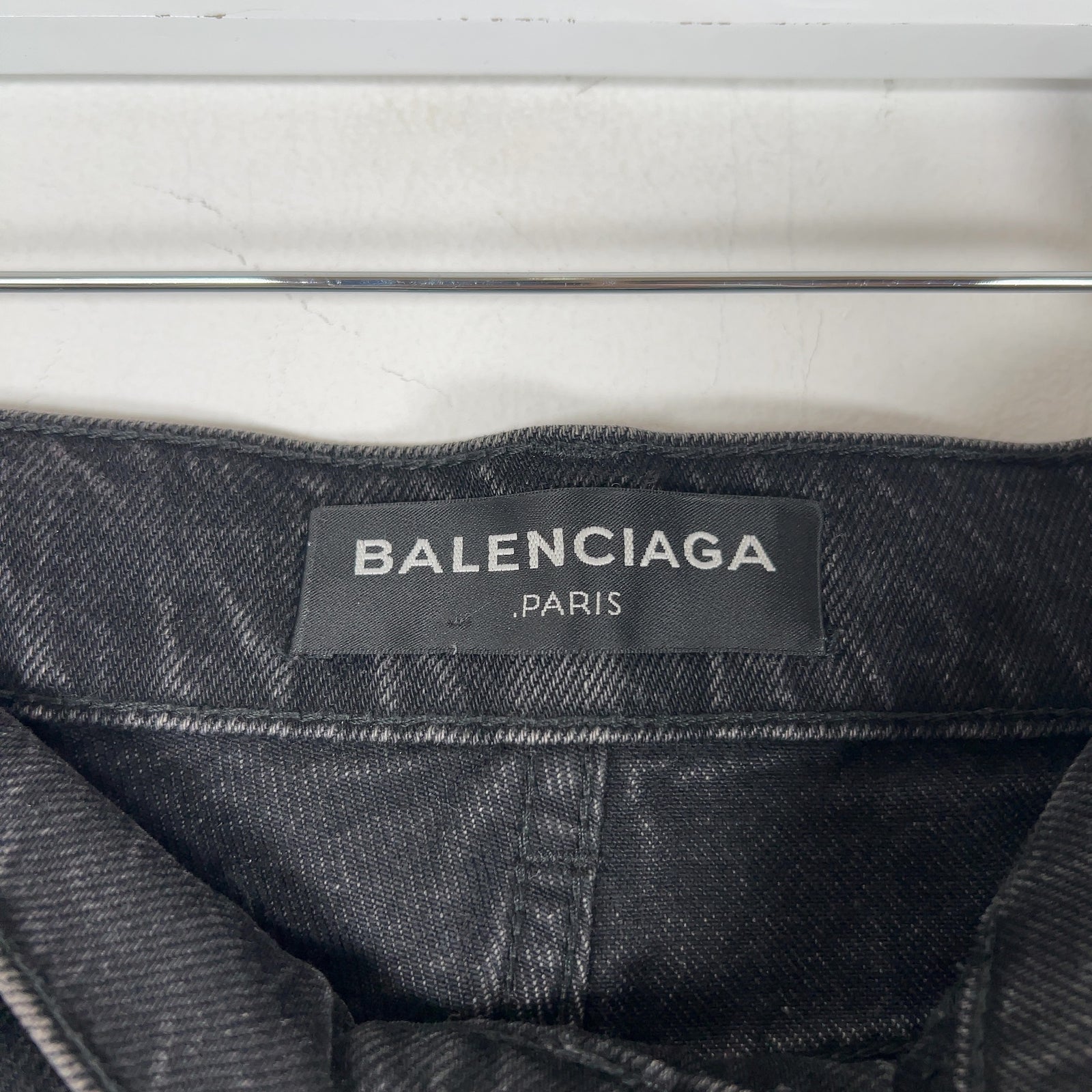 Balenciaga Red Paint Stripe Denim Jeans