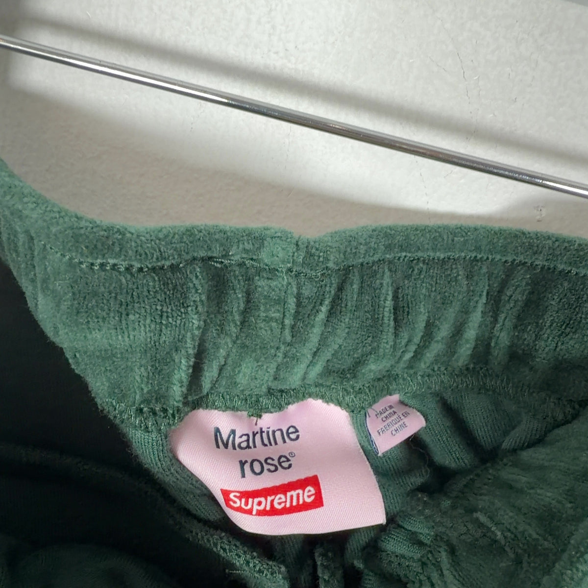Martine Rose x Supreme Velour Striped Logo Track Sweatpants