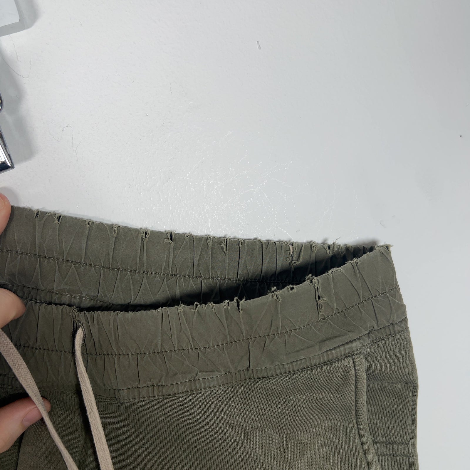 Rick Owens Army Green Felpa Drop Crotch Sweatpants