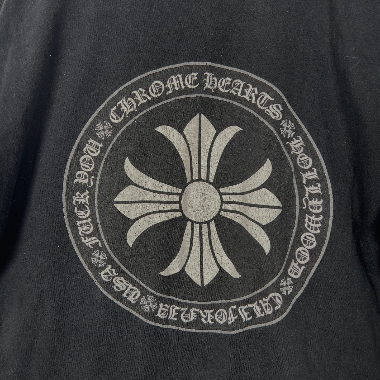 Chrome Hearts Black Stamp Cross Logo T-Shirt