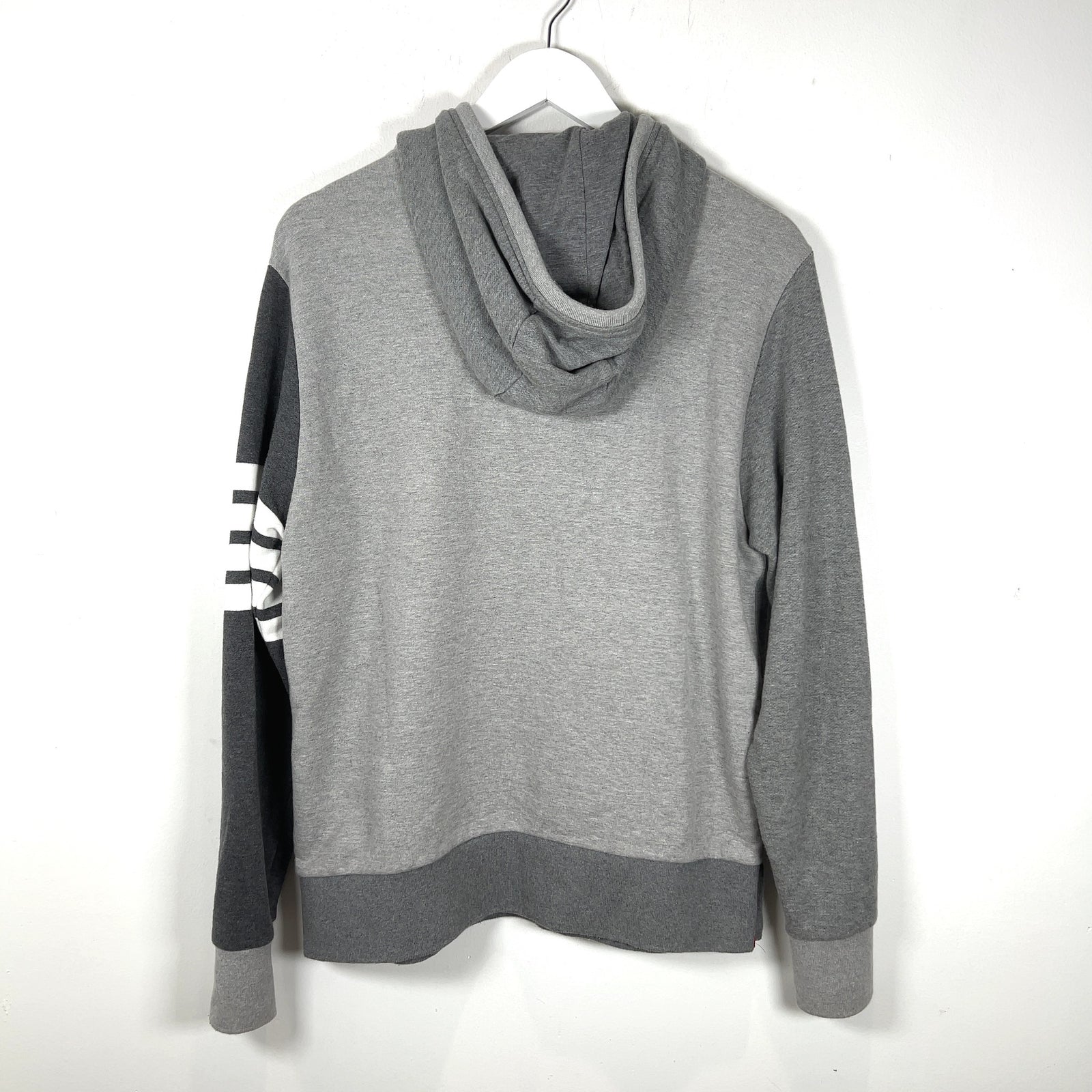 Thom Browne Grey Color Block 4-Bar Hoodie