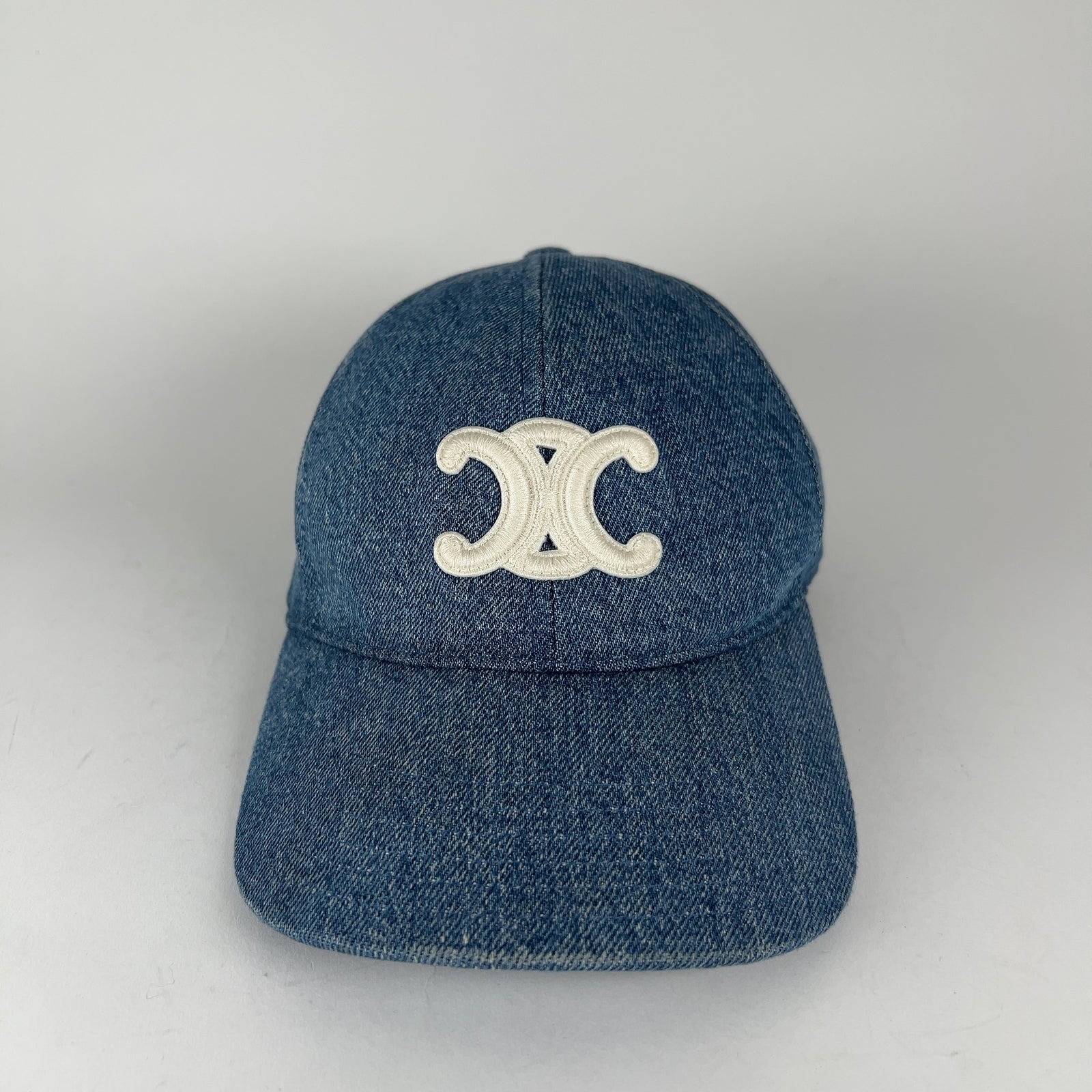 Celine Triomphe Logo Denim Hat