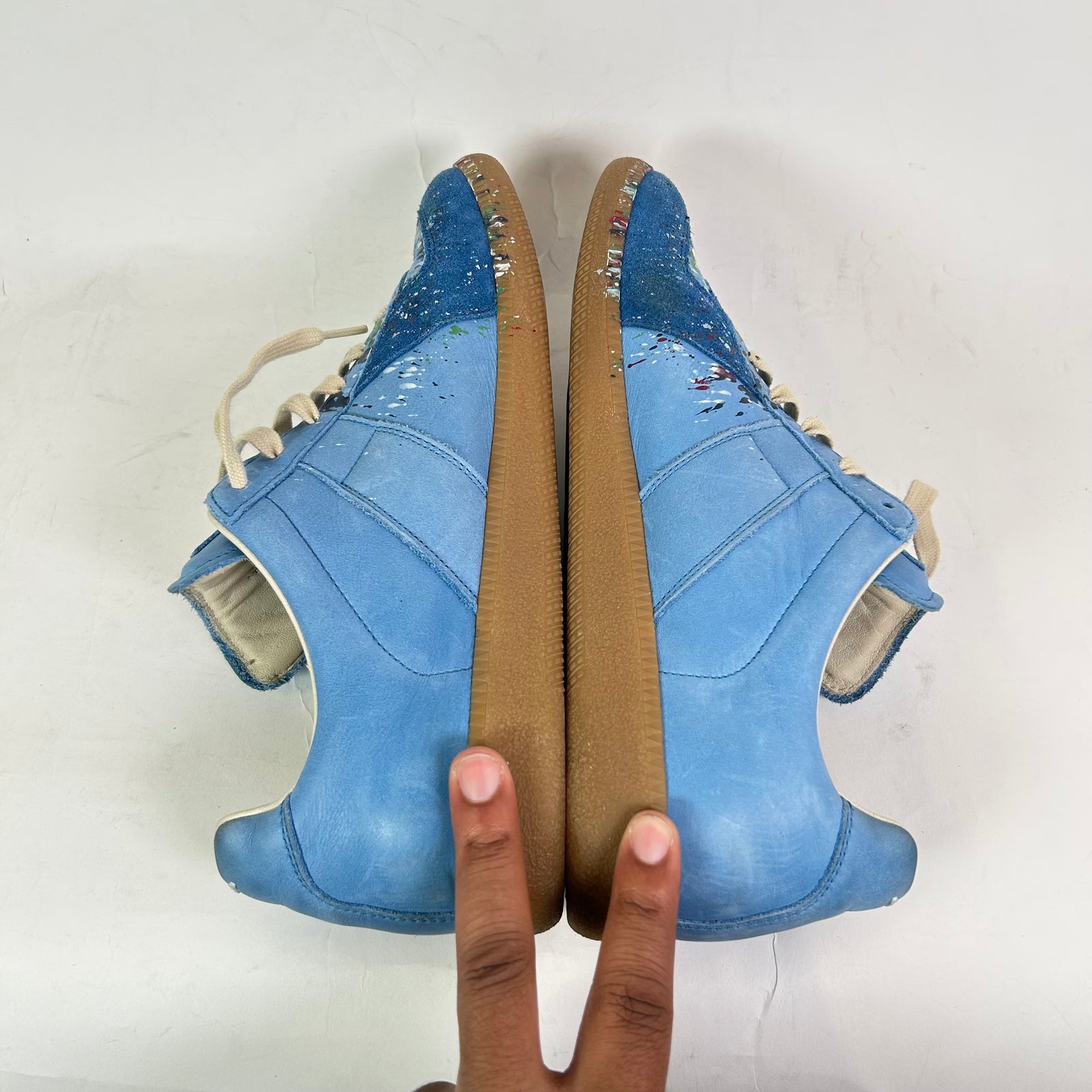 Maison Margiela Light Blue Paint Splatter Replica Gats Size 44
