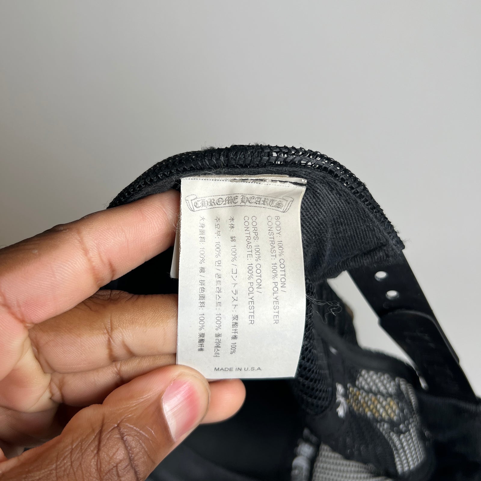 Chrome Hearts Black/Gold CH Hollywood Corduroy Trucker Hat