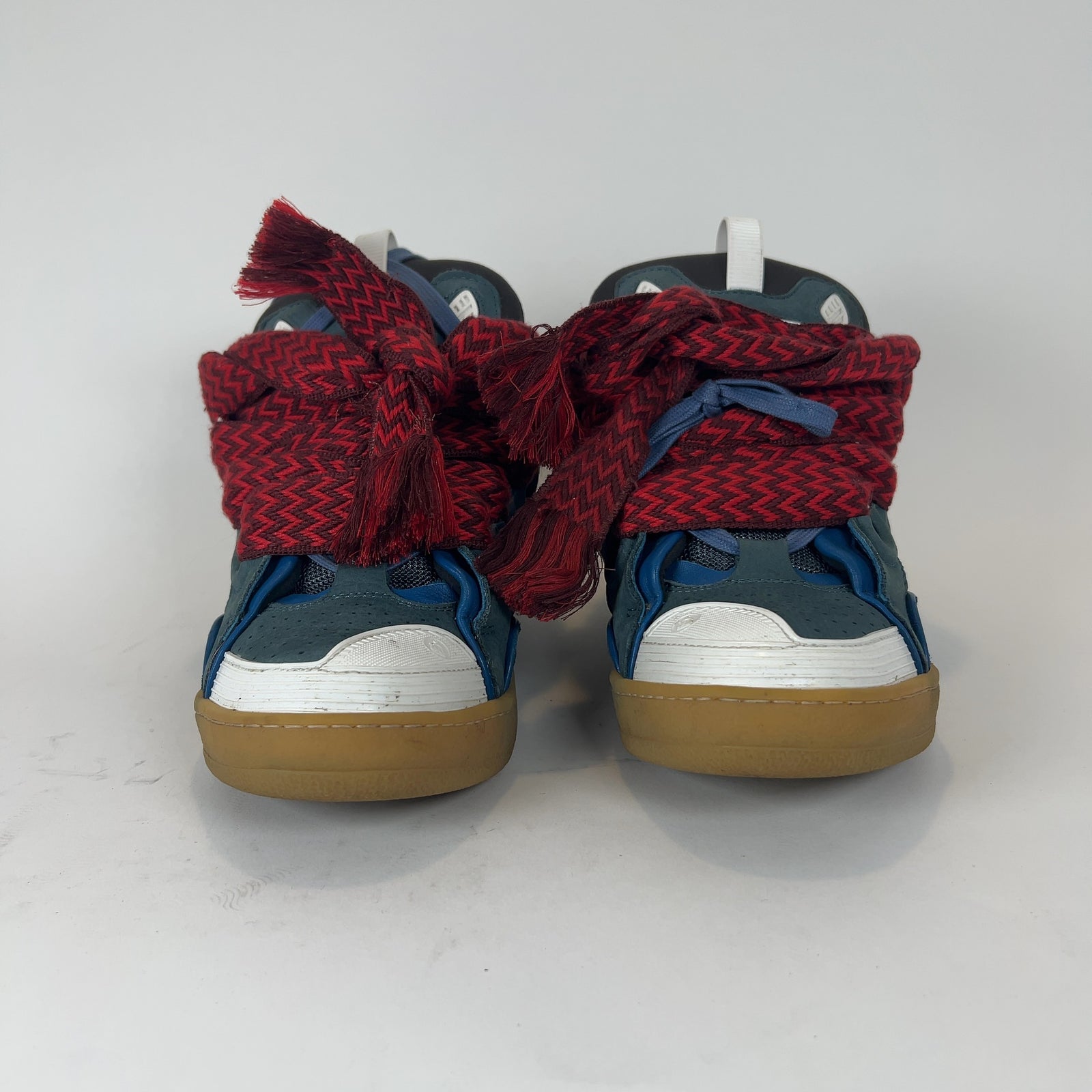 Lanvin Navy Curb Low Top Sneakers