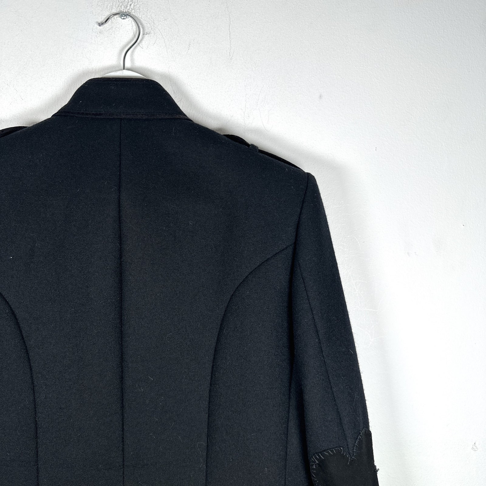 Number (N)ine AW06 'NOIR' Black Leather Hybrid Wool Napoleon Jacket Size 2