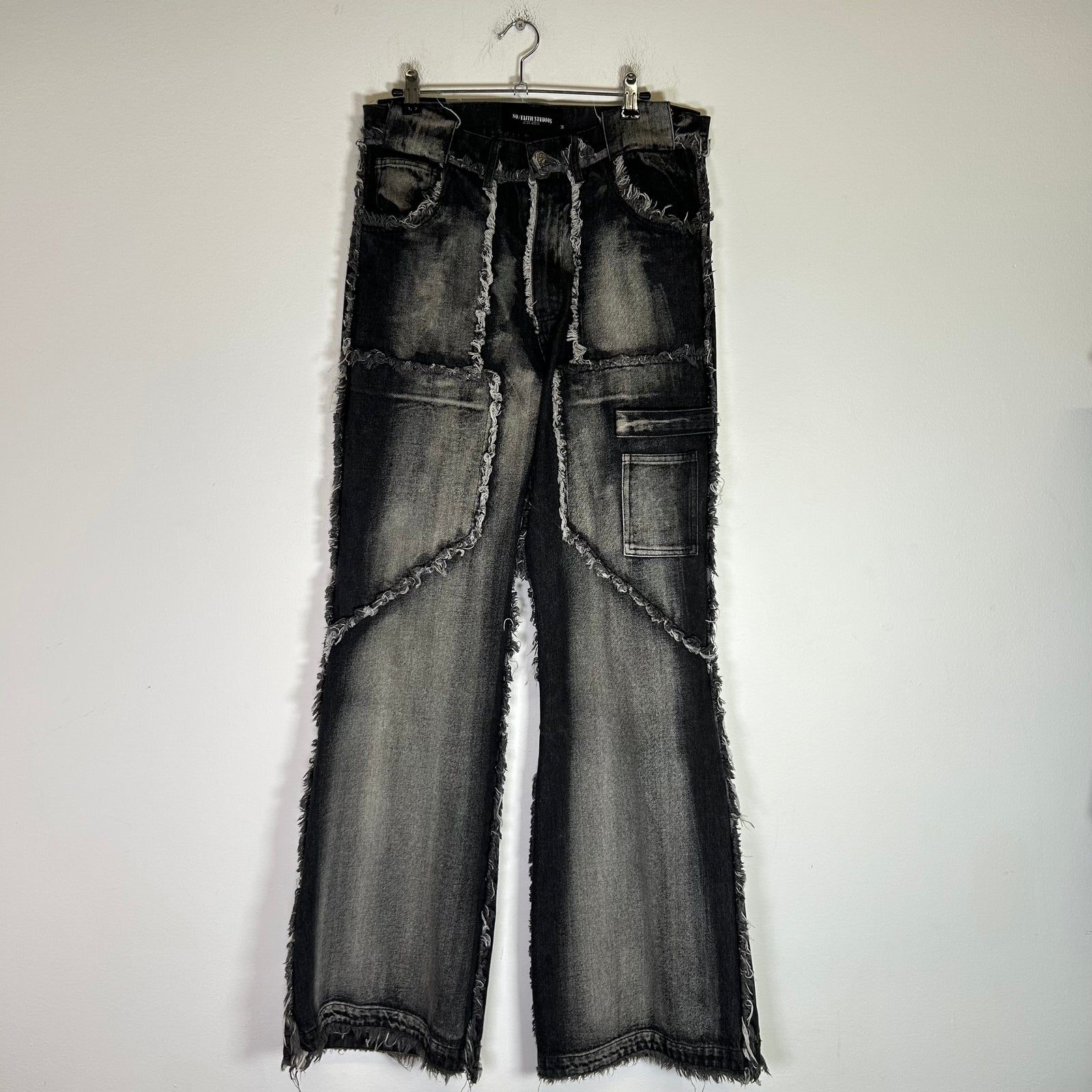 No Faith Studios Washed '001' Flared Denim Jeans