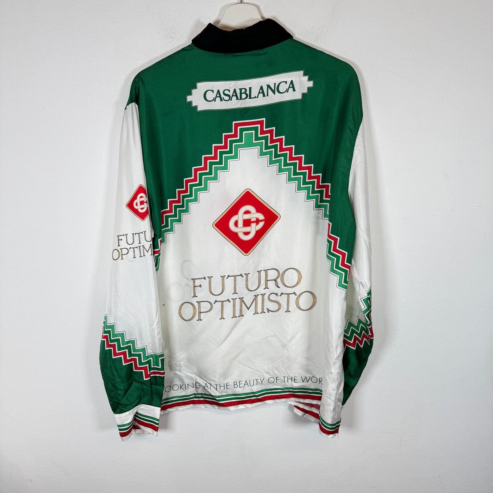 Casablanca Futuro Optimisto Longsleeve Silk Shirt Size L