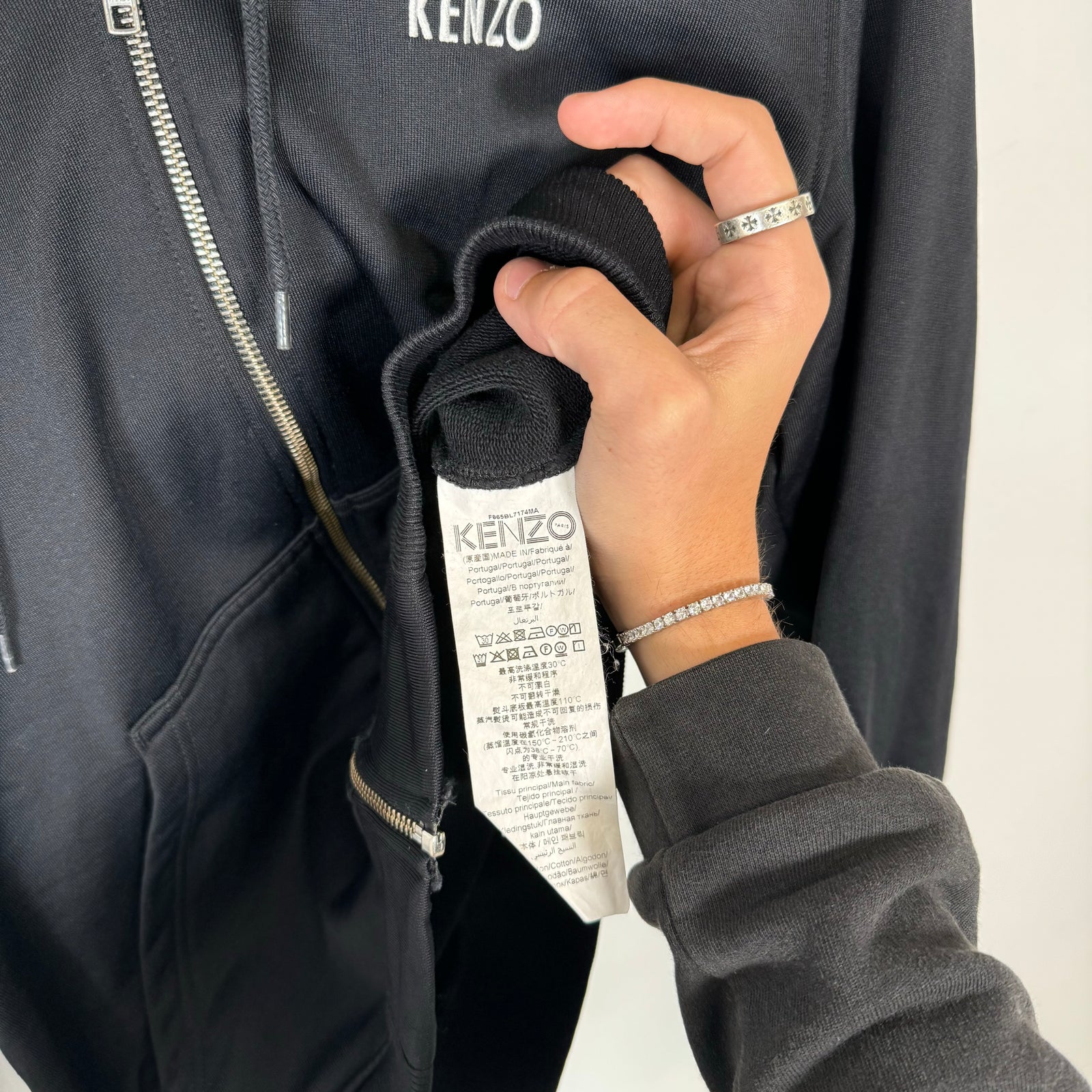 Kenzo Black Dragon Embroidered Hoodie Size M
