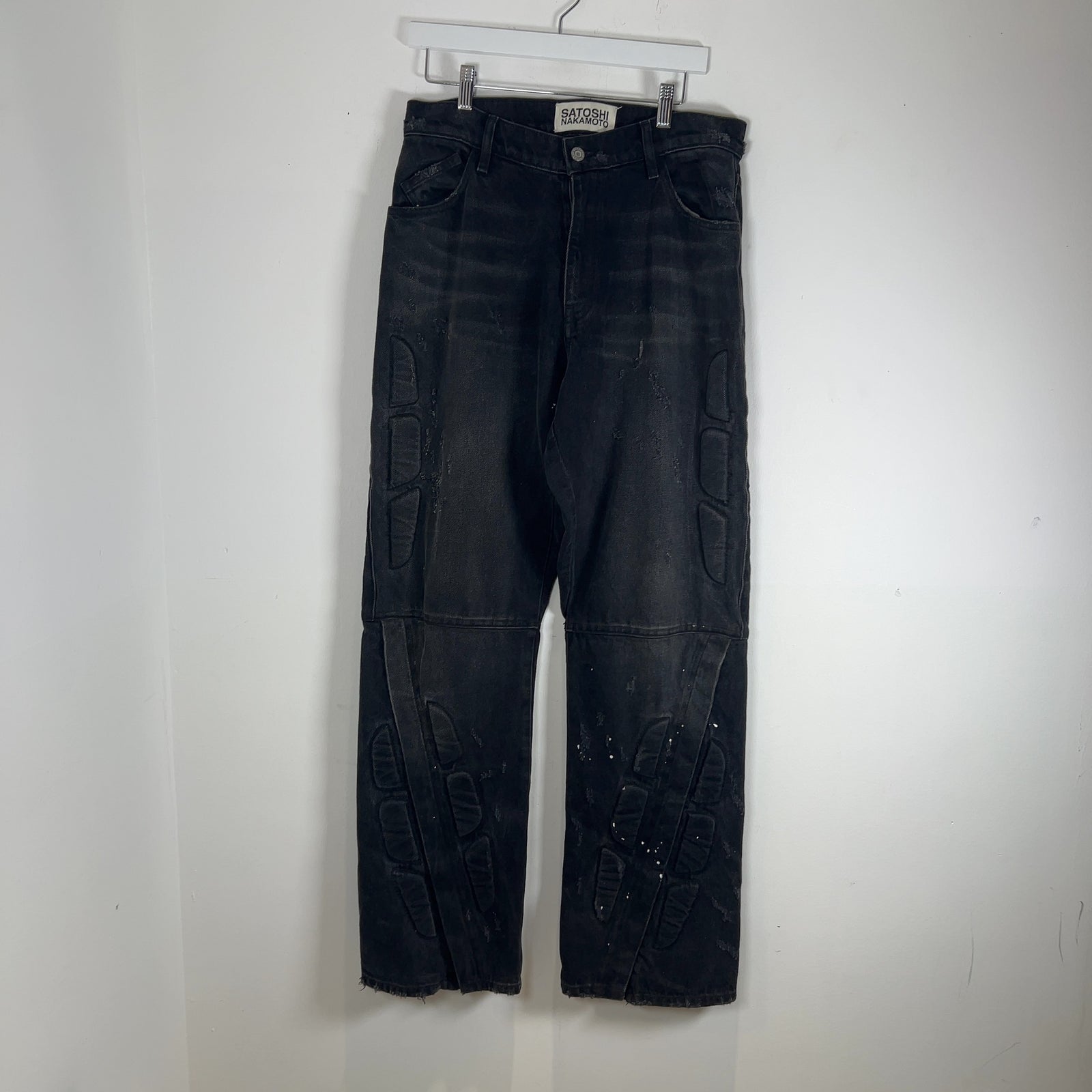 Satoshi Nakamoto Enduro Padded Distressed Black Jeans