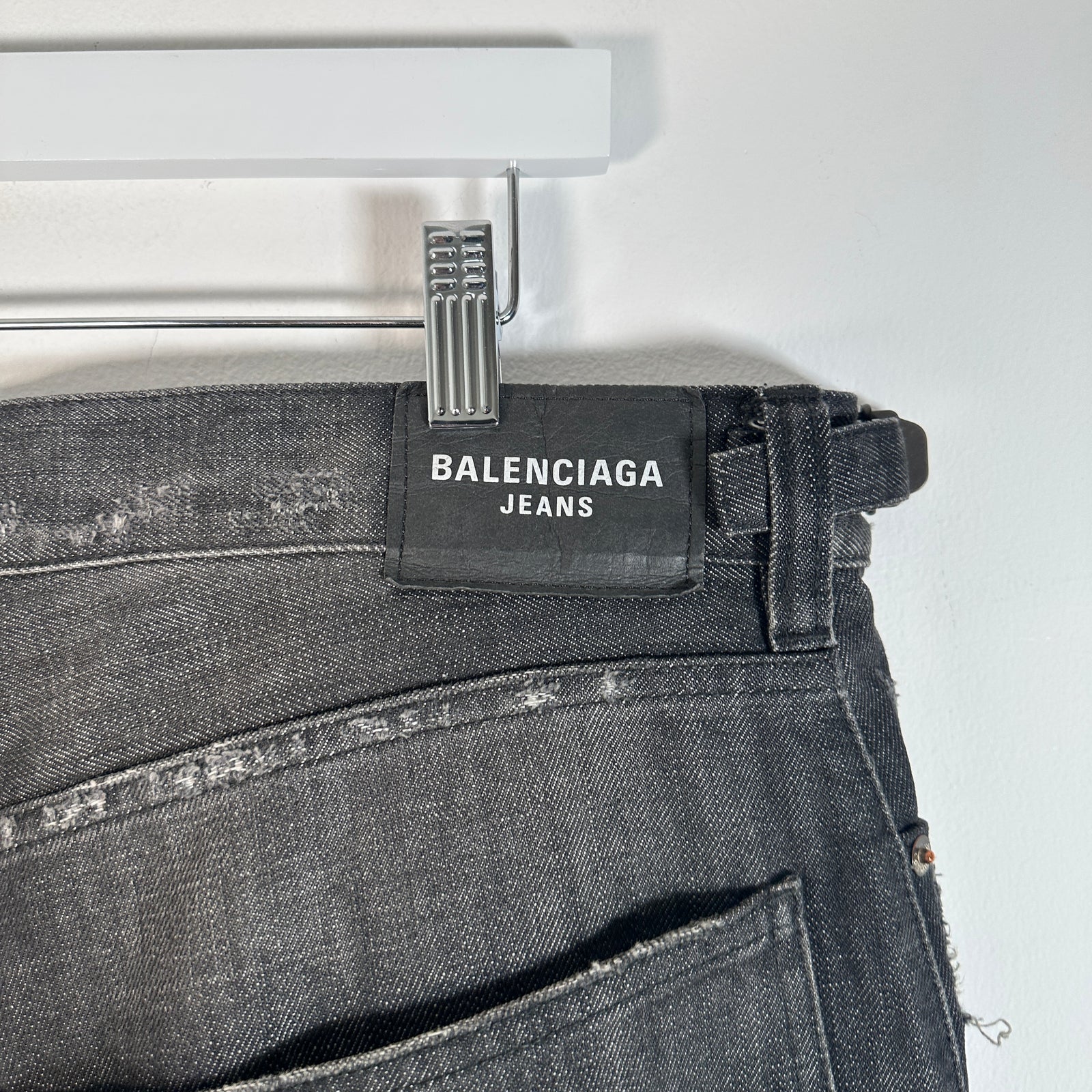 Balenciaga Grey Destroyed Baggy Denim Size M