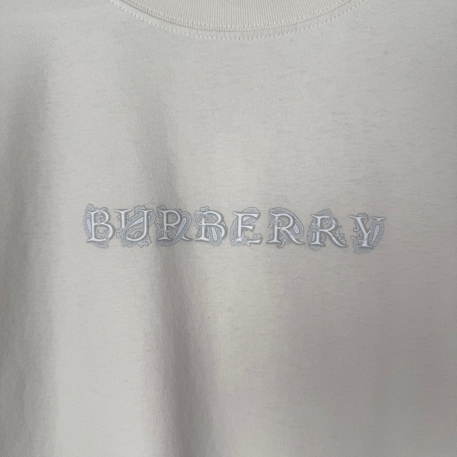 Burberry Cream Paisley Logo T-Shirt Size S
