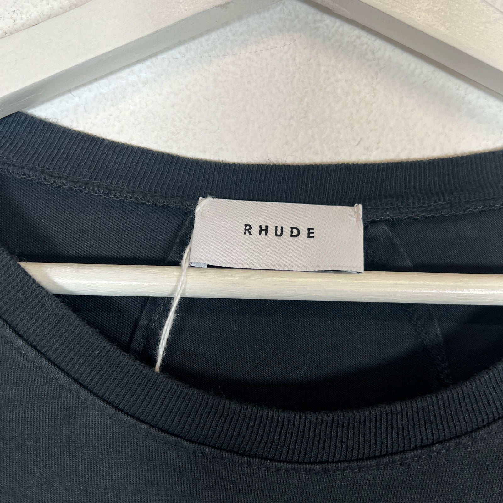 Rhude Black/Red Vertical Logo T-Shirt Size L