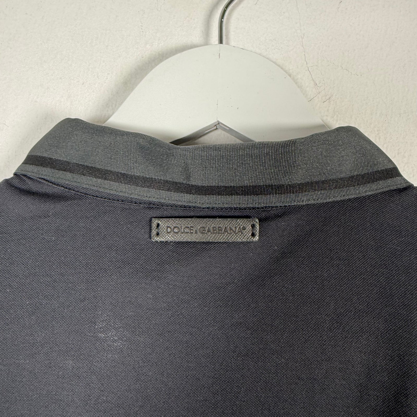Dolce Gabbana 1/4 Button Black Polo Size M