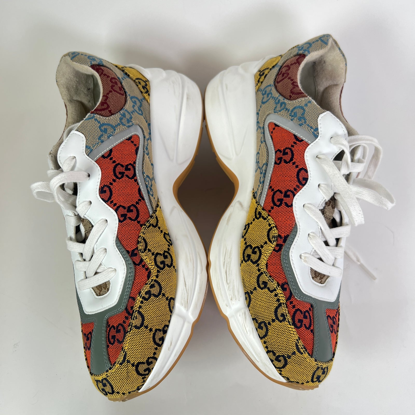 Gucci Multi Orange GG Rhyton Sneakers