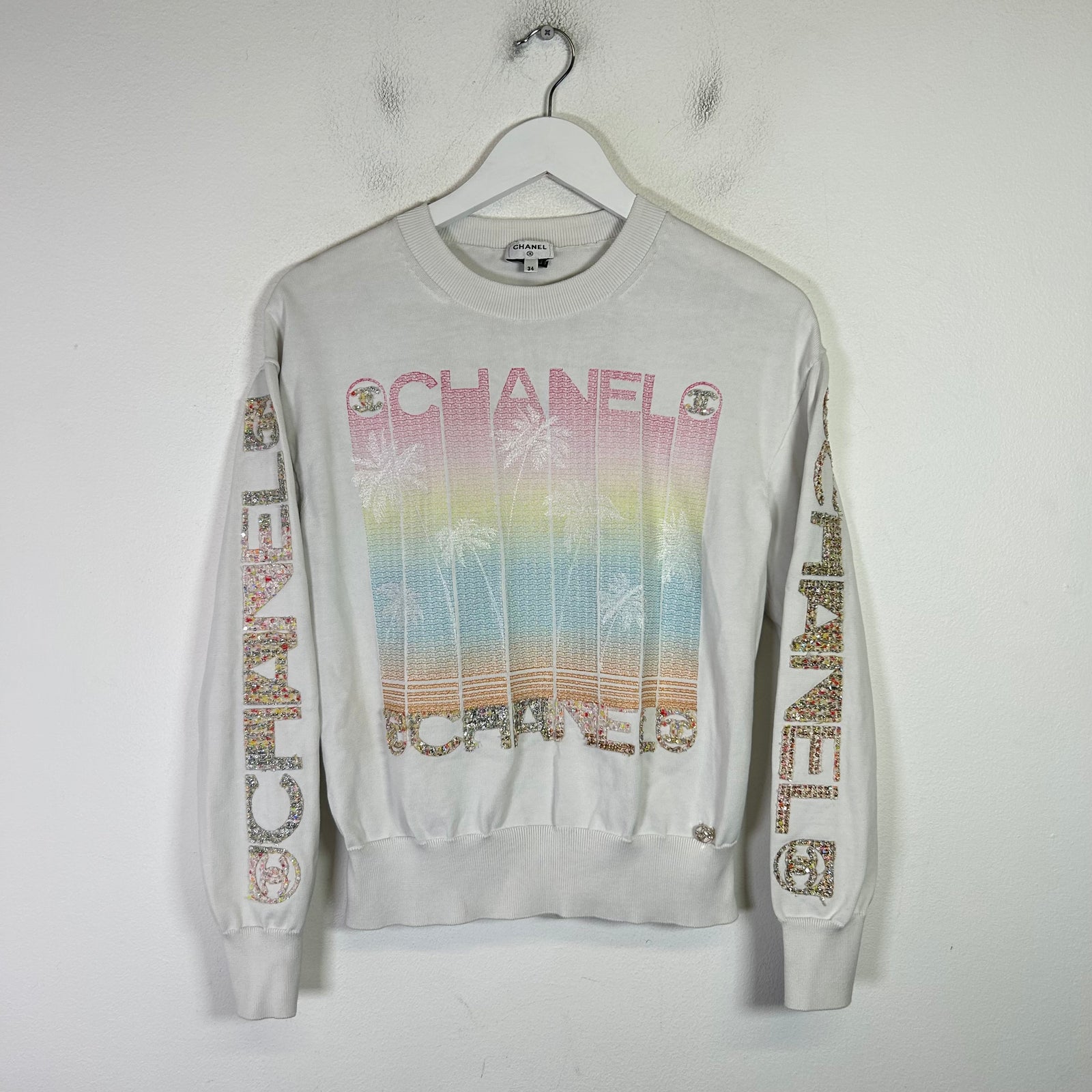 Chanel 2024 Paris-Los Angeles Tweed Crewneck Sweatshirt
