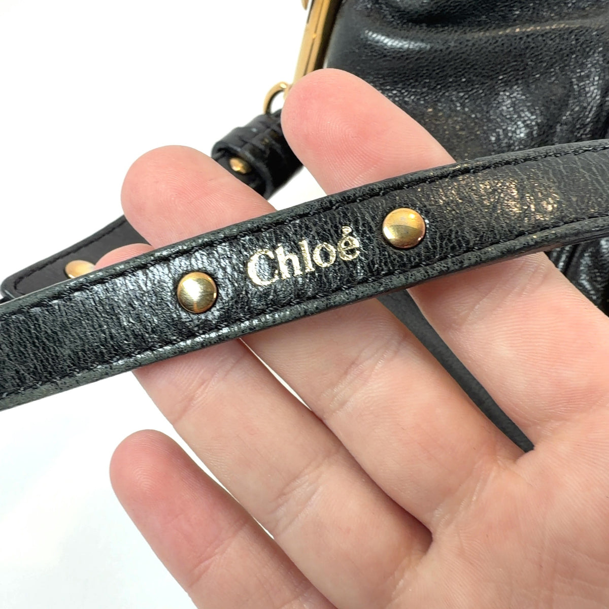 Chloe Ethel Black Leather Satchel Shoulder Bag