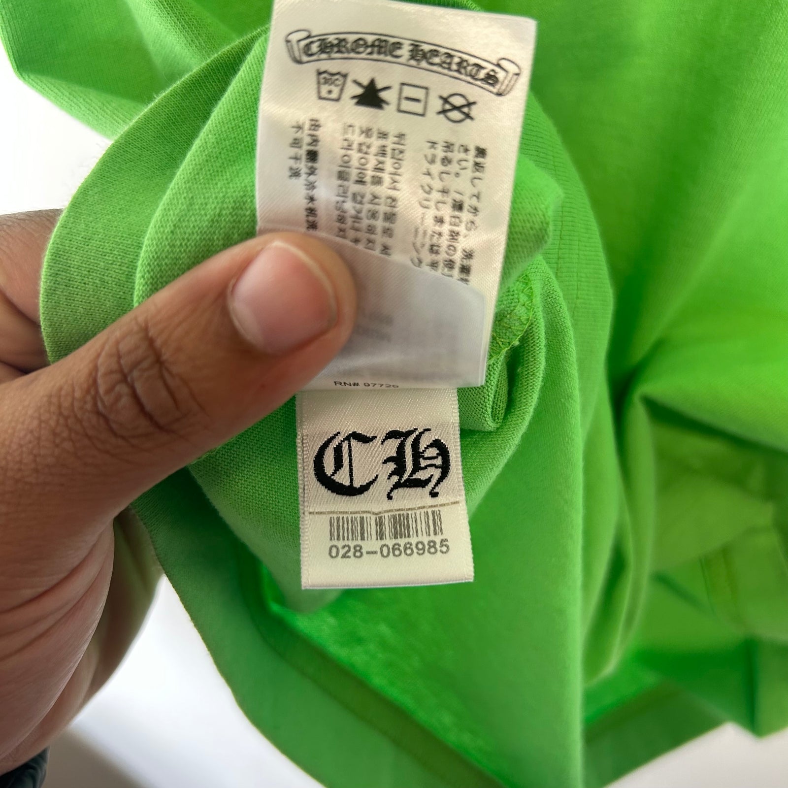 Chrome Hearts Lime Green Sex Records Tee Size M