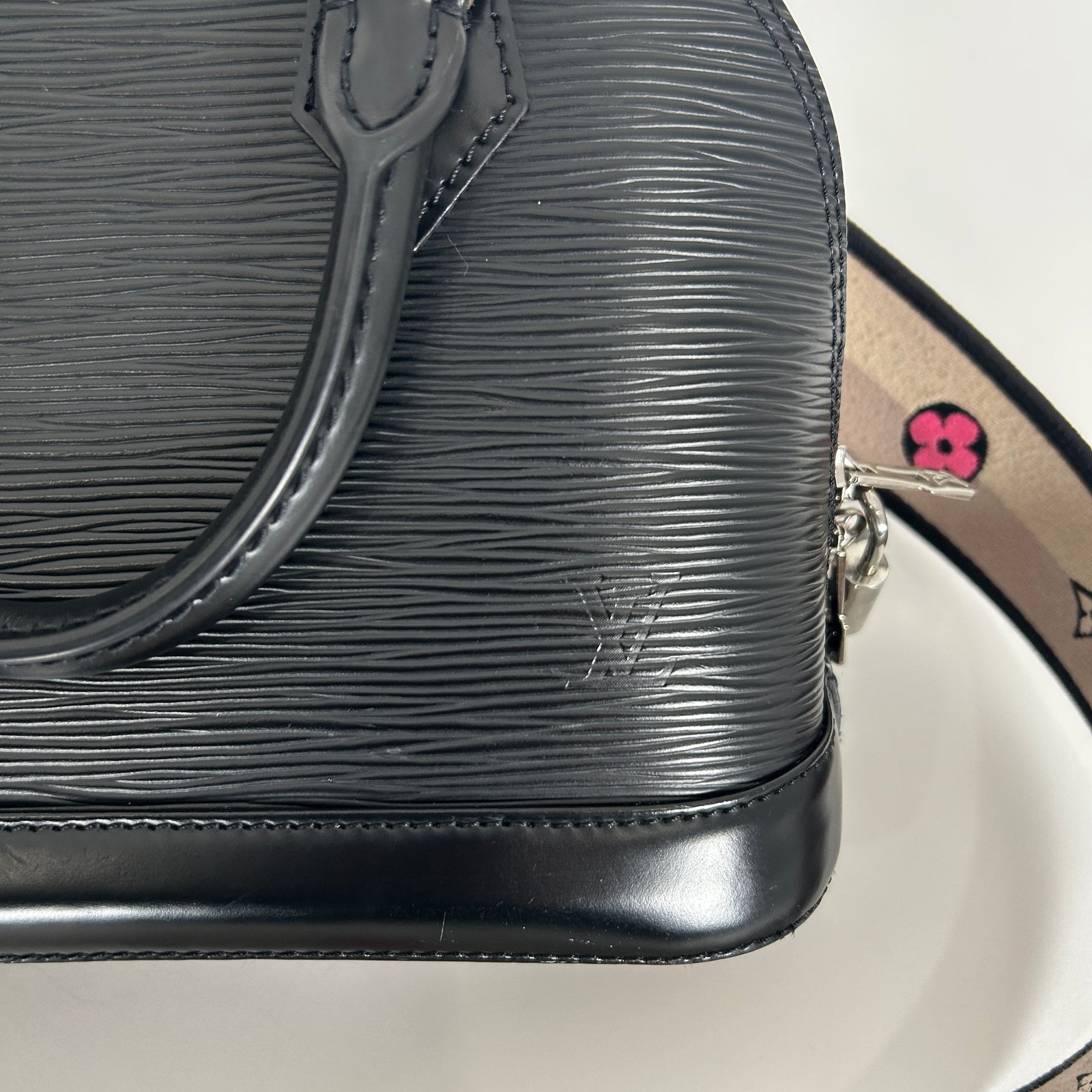 Louis Vuitton Alma Black Epi Leather Purse