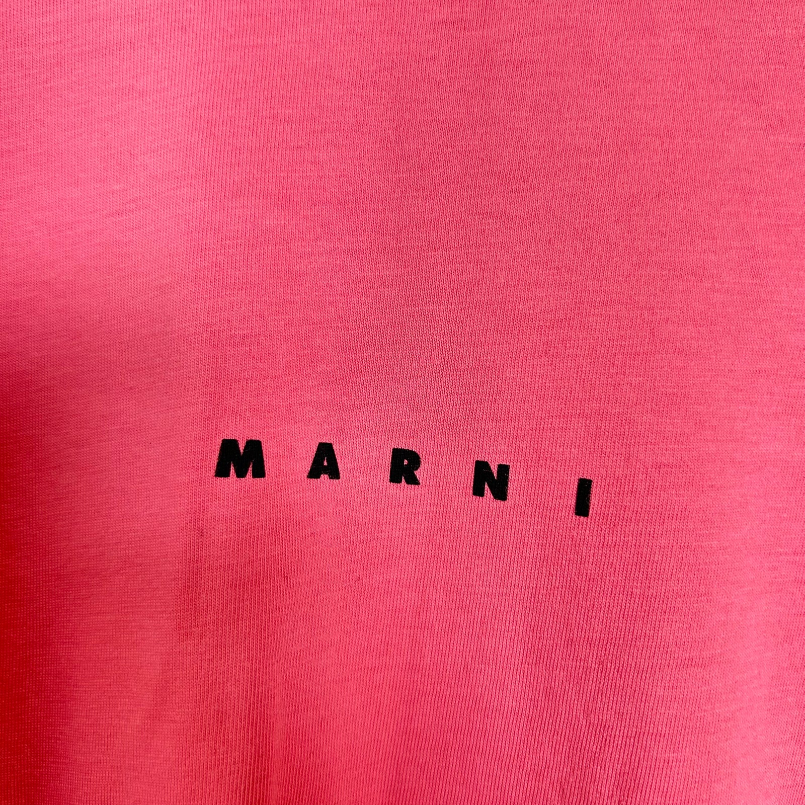 Marni Pink Logo Print T-Shirt Size M