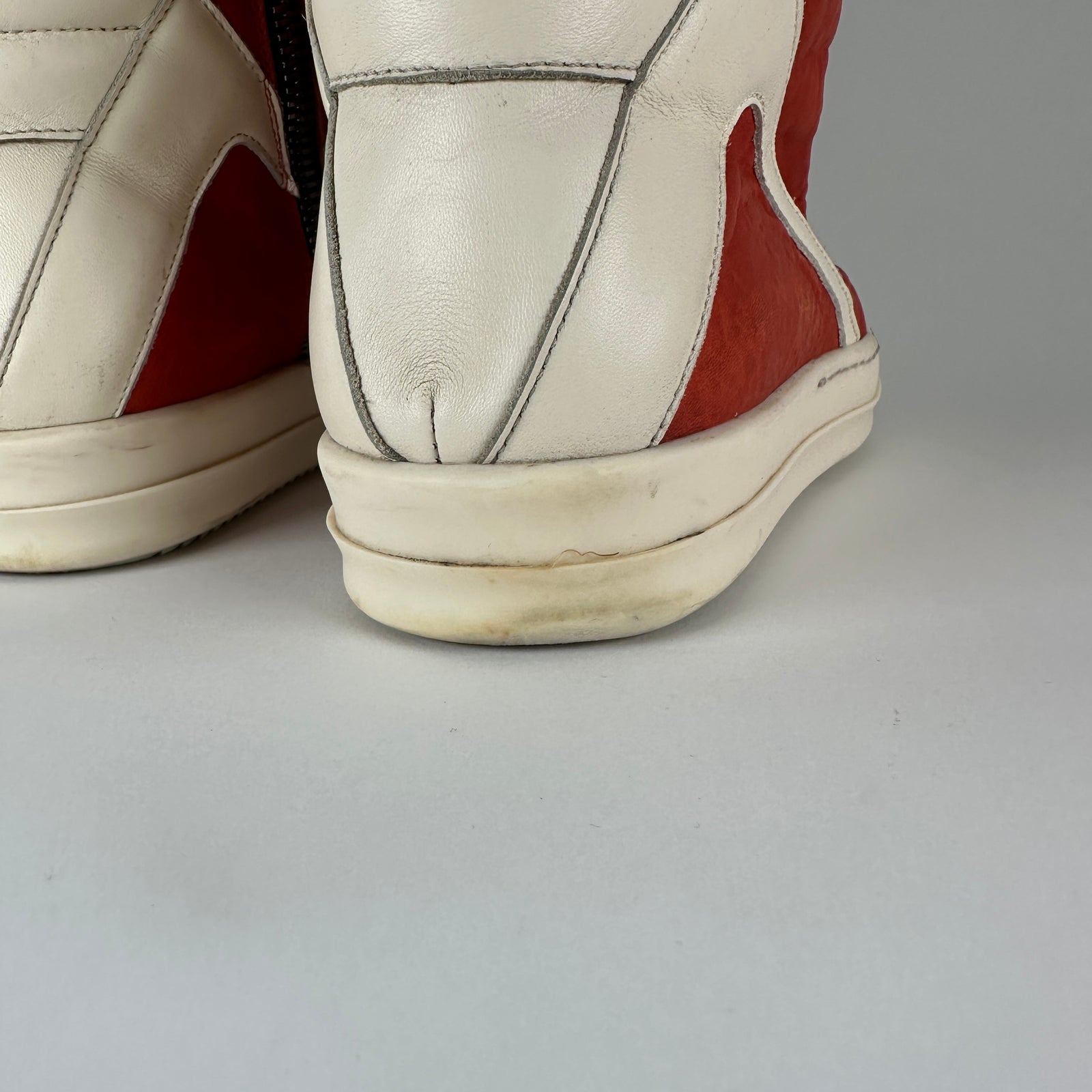 Rick Owens Orange Lamb Leather Geobaskets Size 41