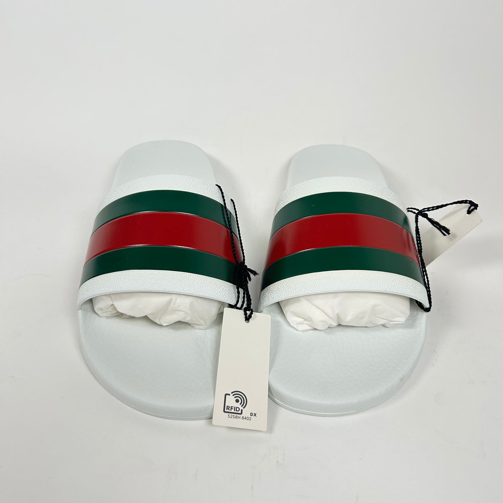Gucci White Slides Size GG 10