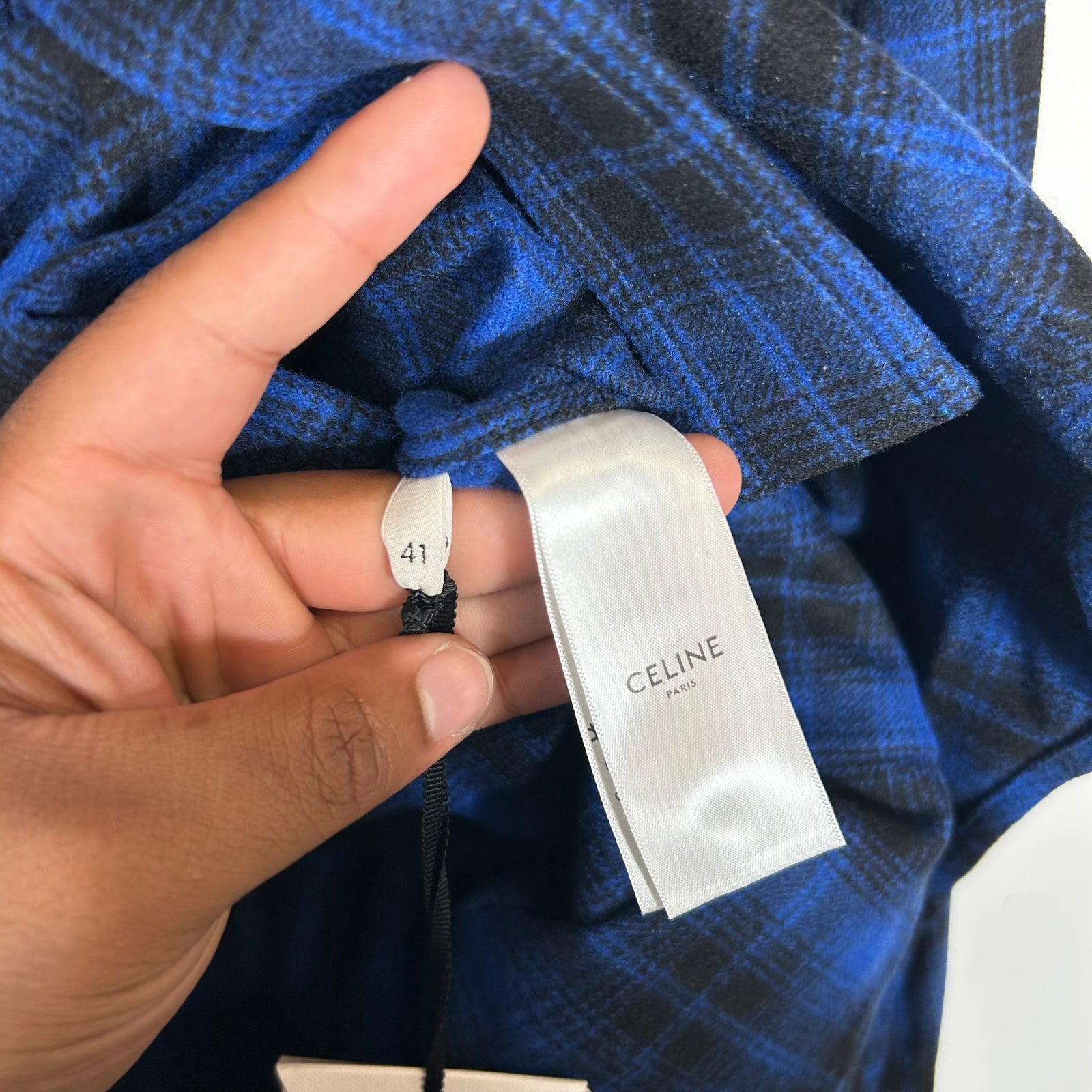 Celine Blue Wool Flannel Size M
