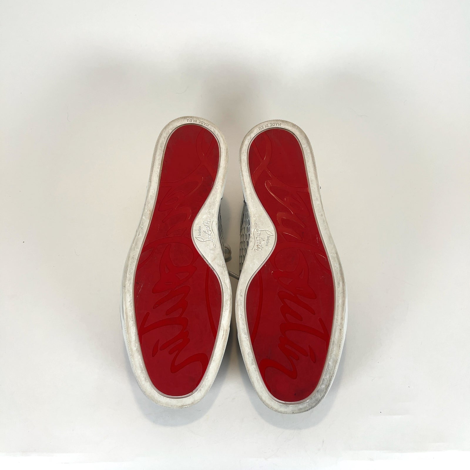 Christian Louboutin Aztec Embossed Print Leather Lowtop Sneakers