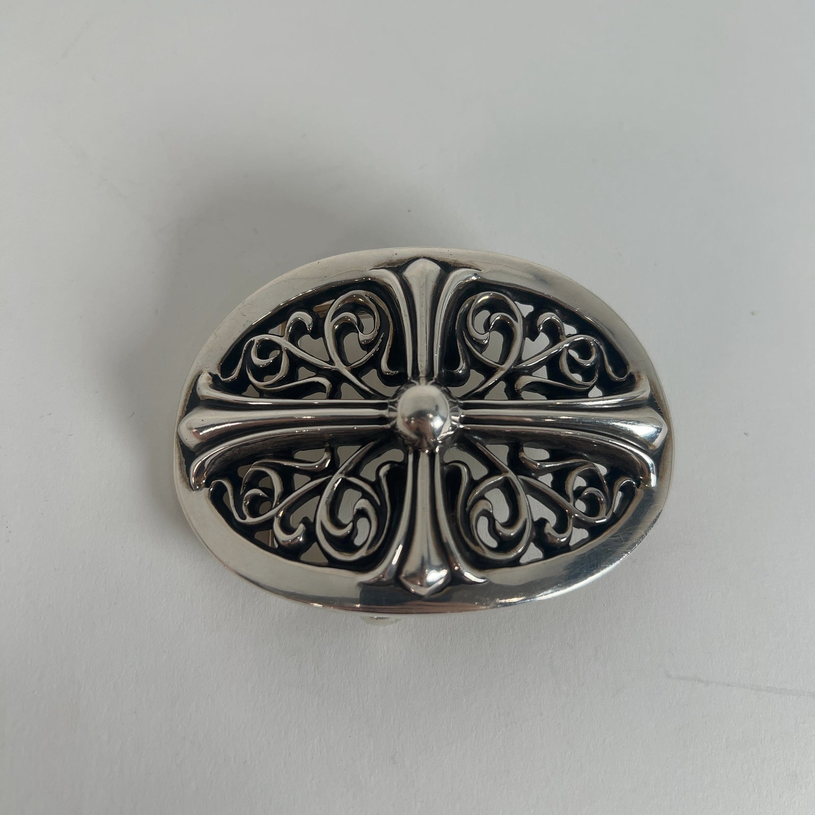 Chrome Hearts White 'Oval Cross' Belt Size 32
