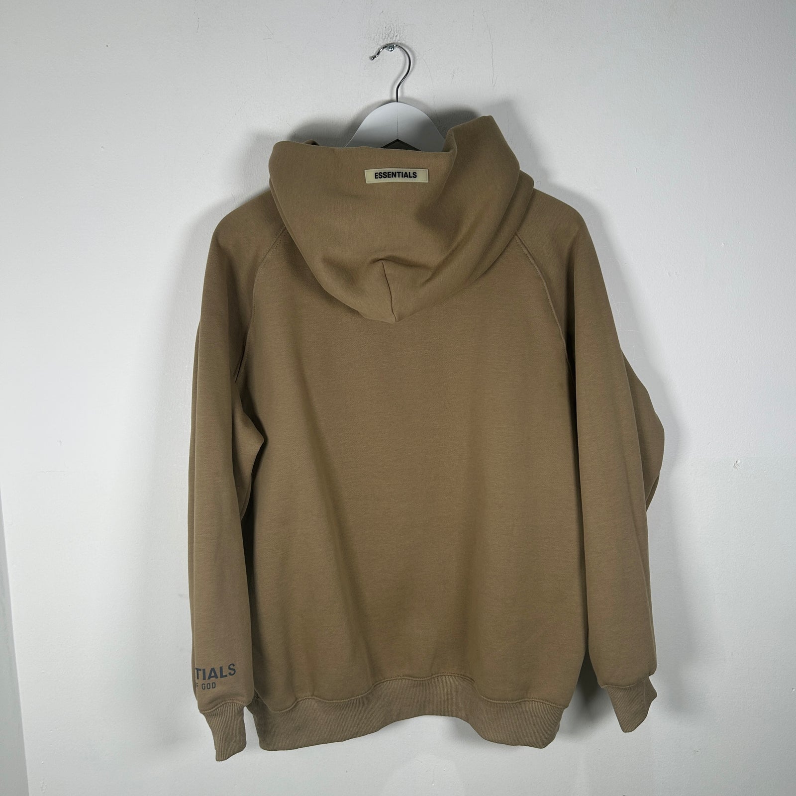Essentials Brown Logo Hoodie Size M