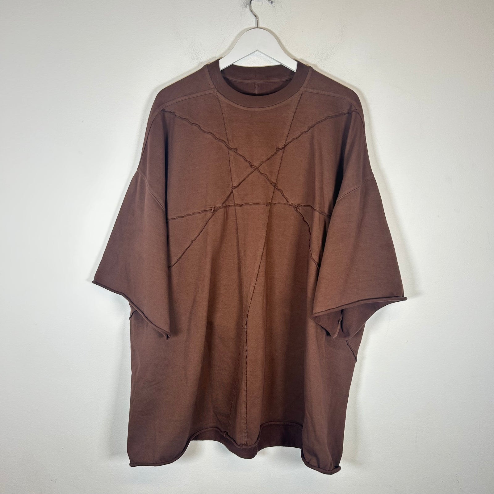 Rick Owens Brown Jumbo Pentagram T-shirt Size OS