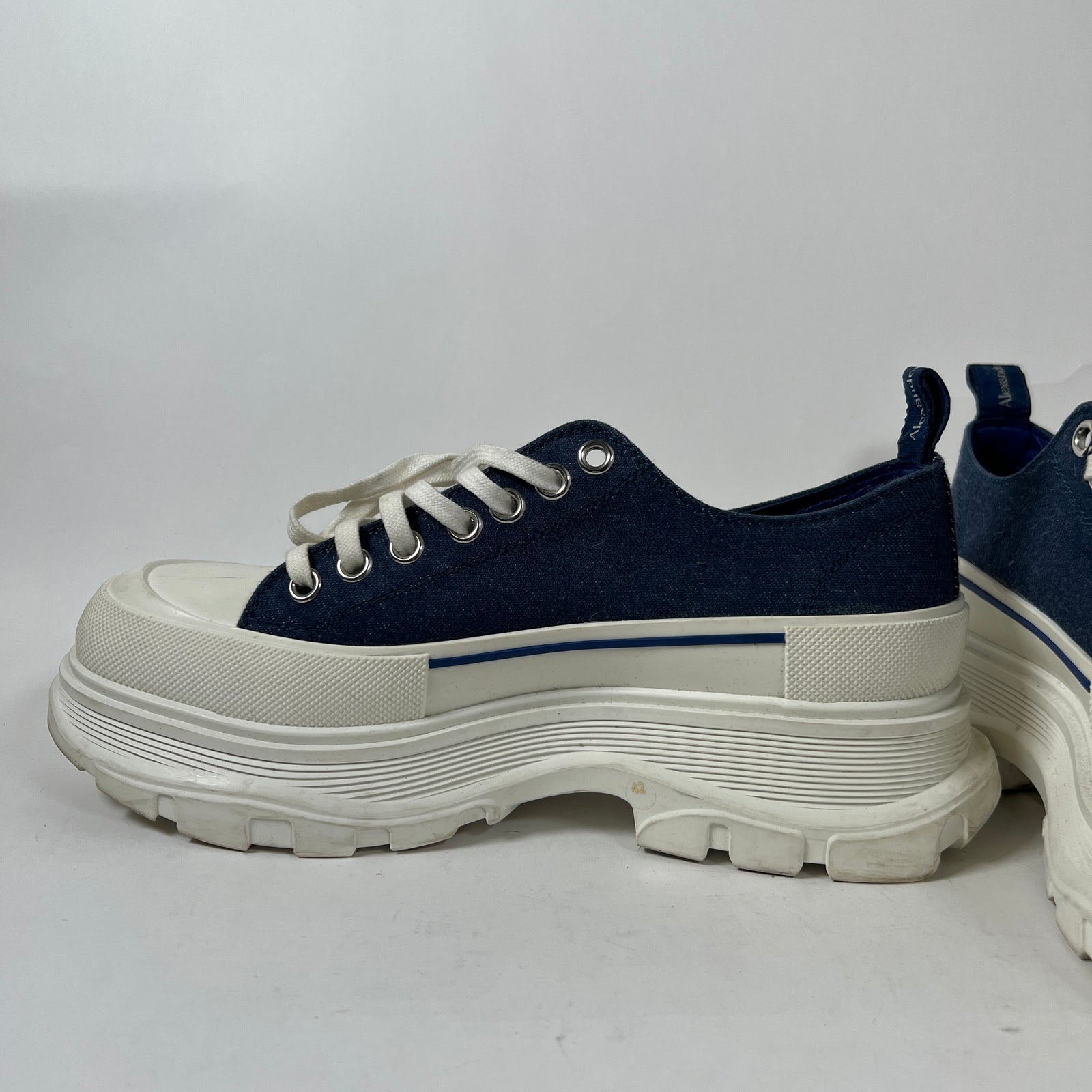 Alexander Mcqueen Tread Slick Denim Low Top Size 9
