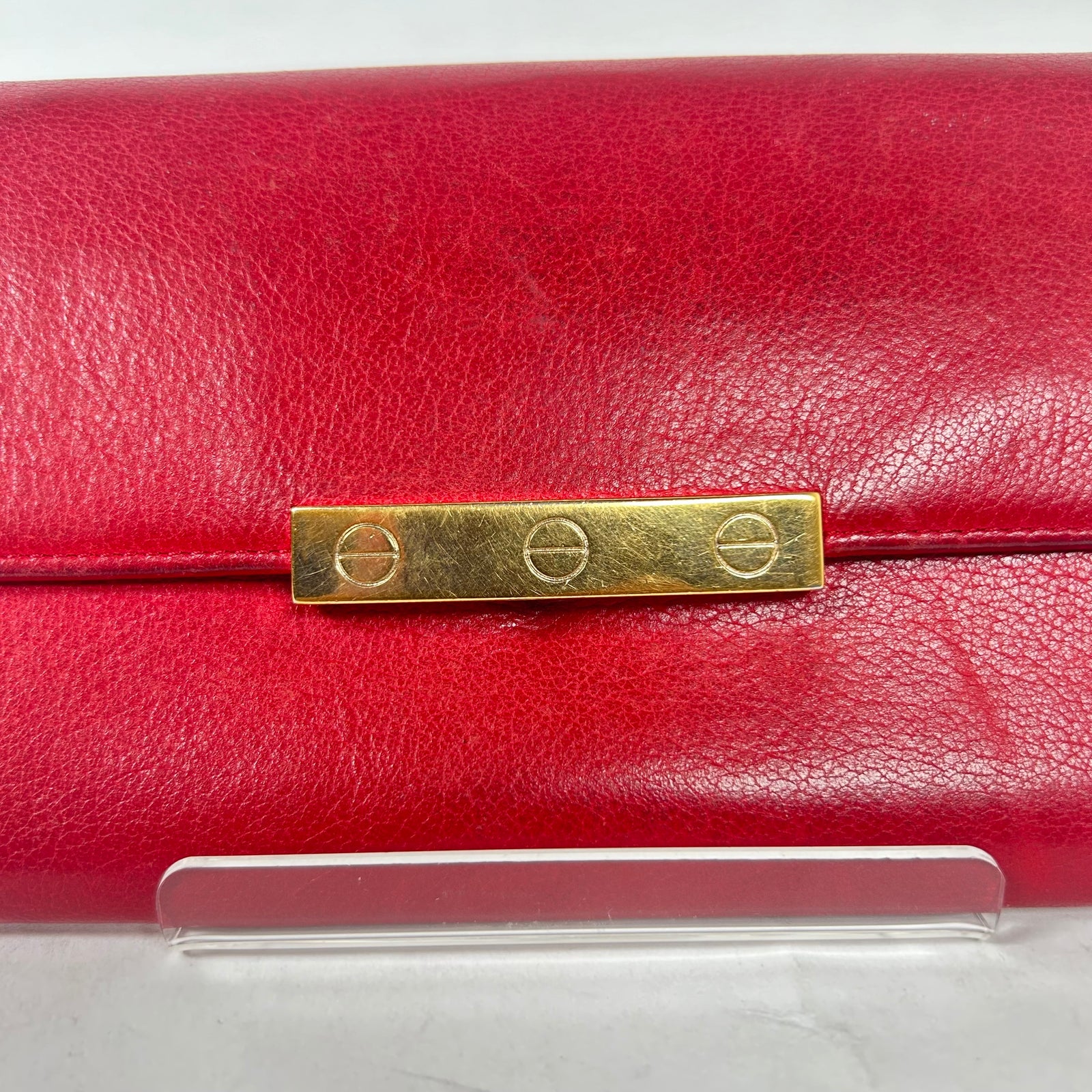 Cartier Red Leather Long Wallet