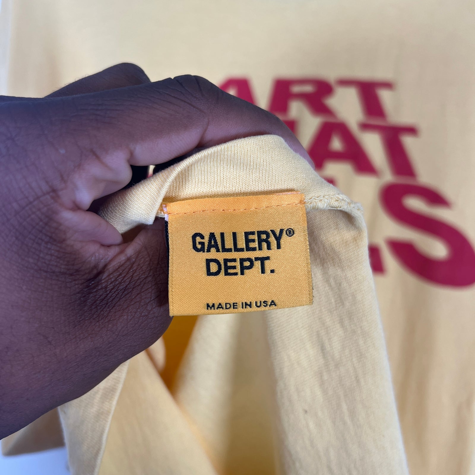 Gallery Dept Yellow ATK Logo T-Shirt Size XL