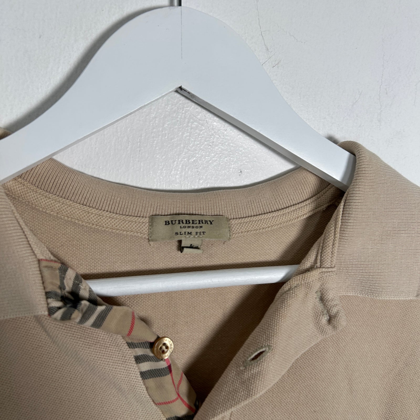 Burberry Brit Nova Plaid Polo Size Large