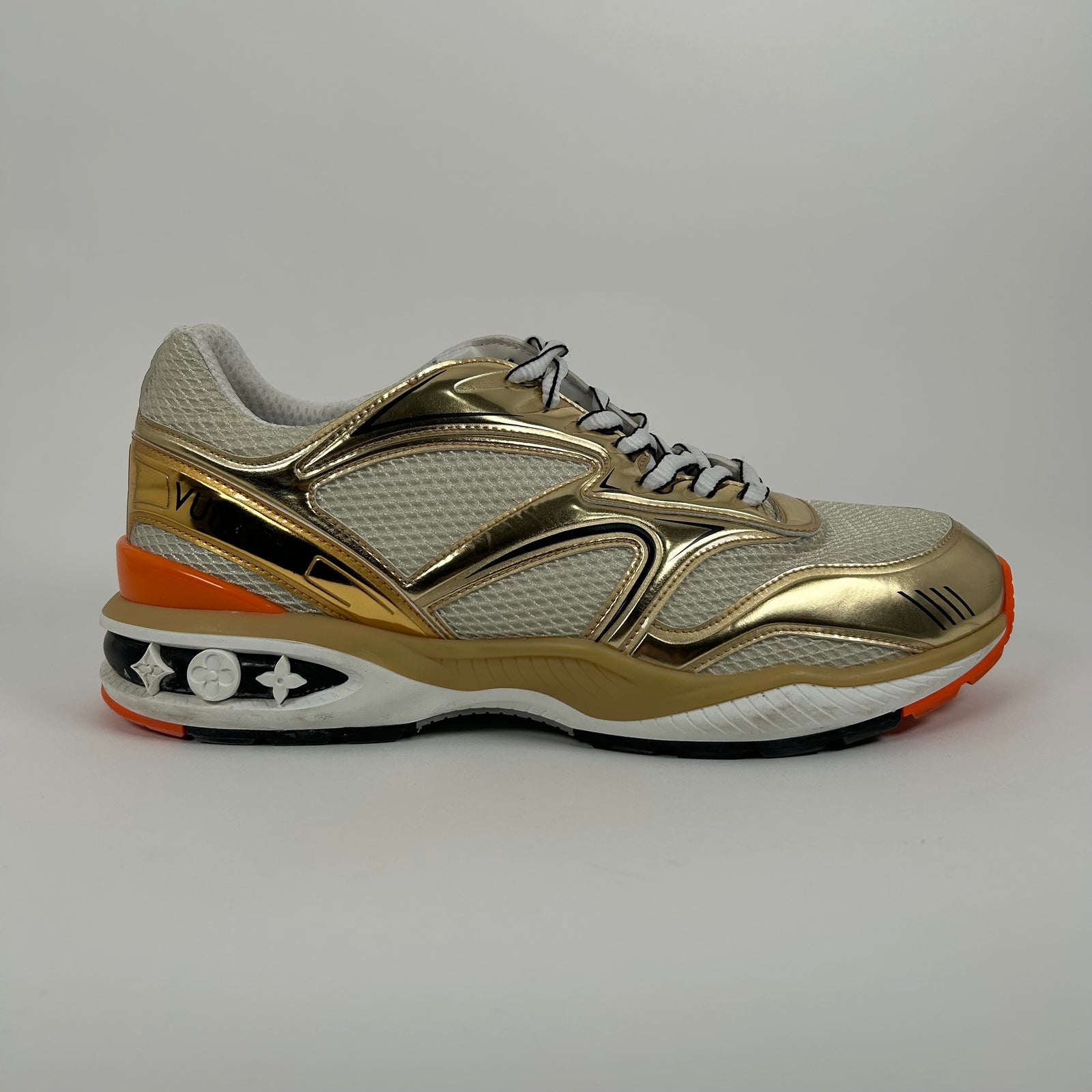 Louis Vuitton Gold Mesh Trail Low Top Sneaker Size LV10.5