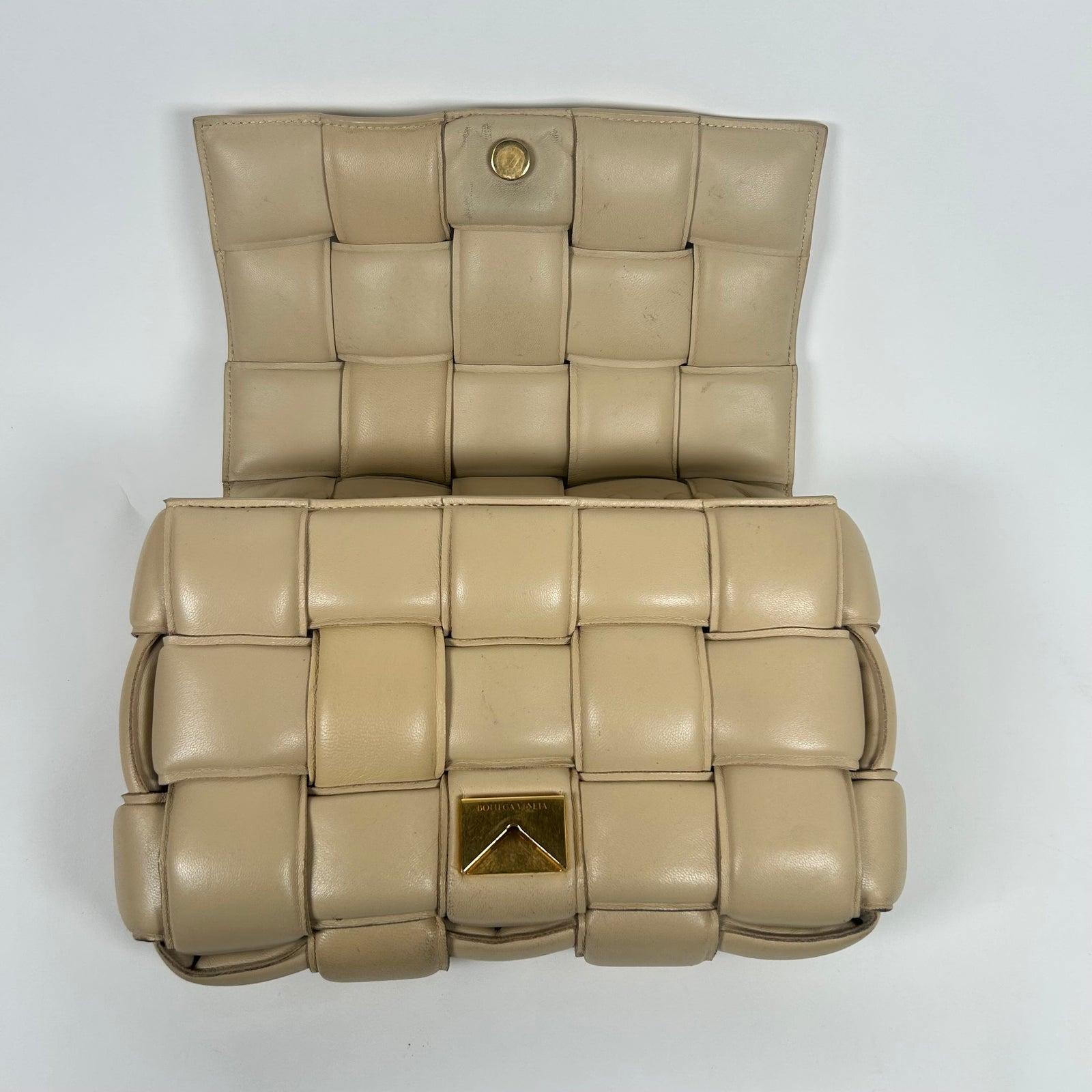 Bottega Veneta Beige Padded Chain Cassette Bag