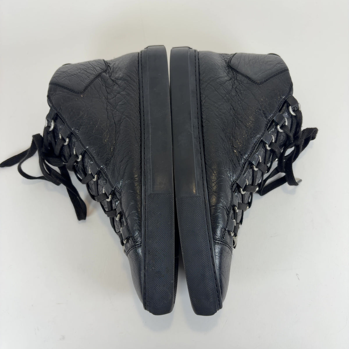 Balenciaga Crinkle Leather Arenas Hightop Sneakers