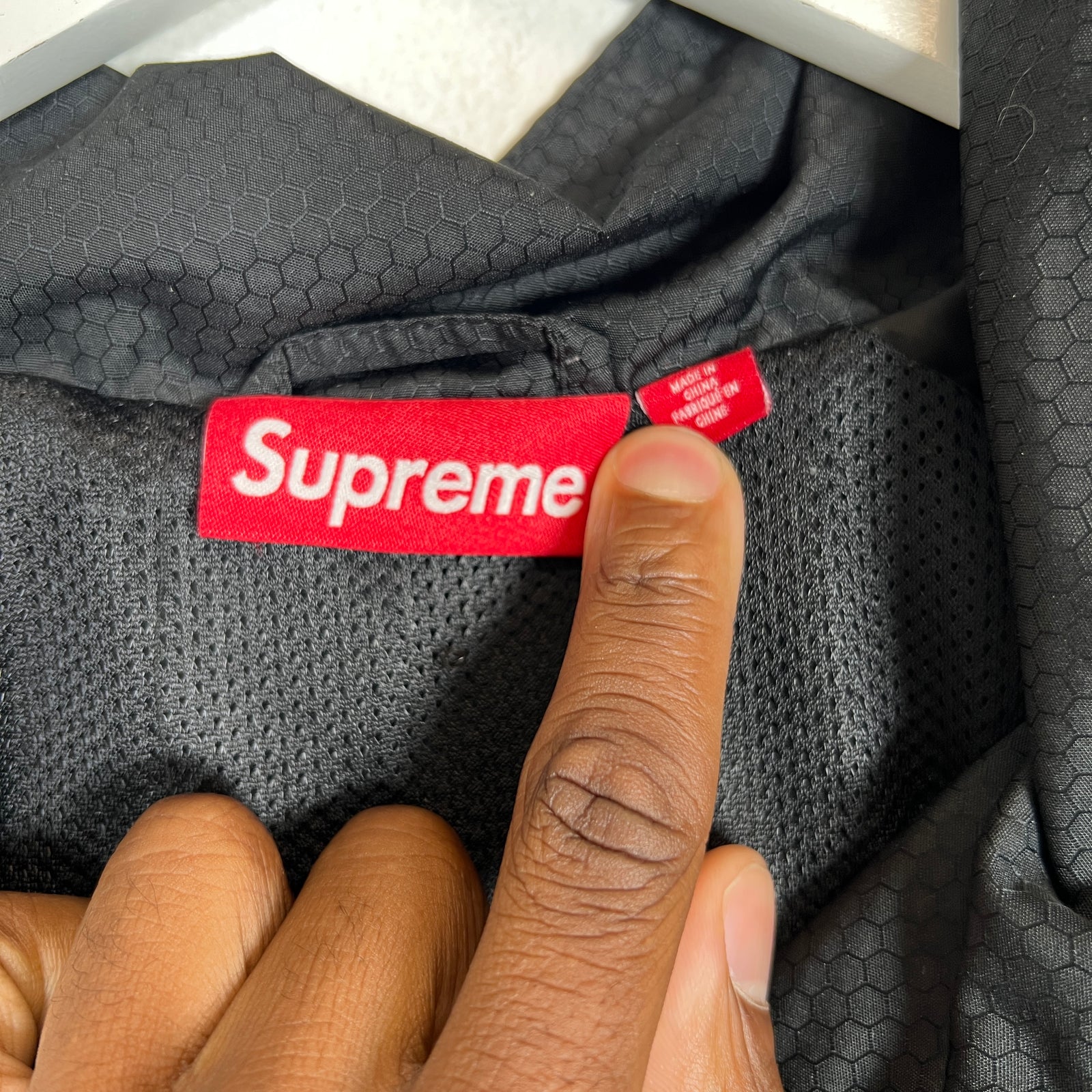 Supreme Black Reflective Piping Pullover Size M