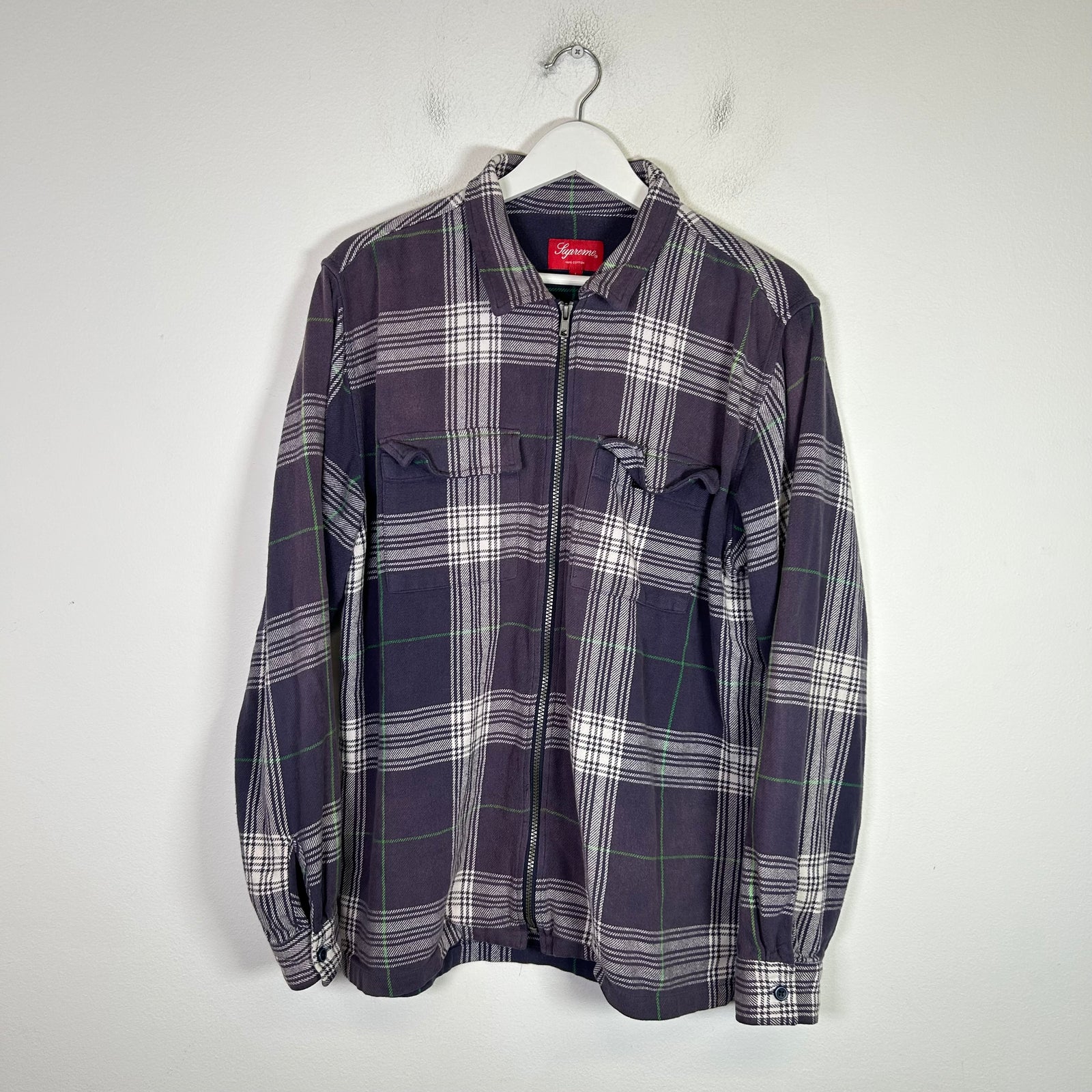 Supreme SS17 Shadow Plaid Zip-Up Flannel