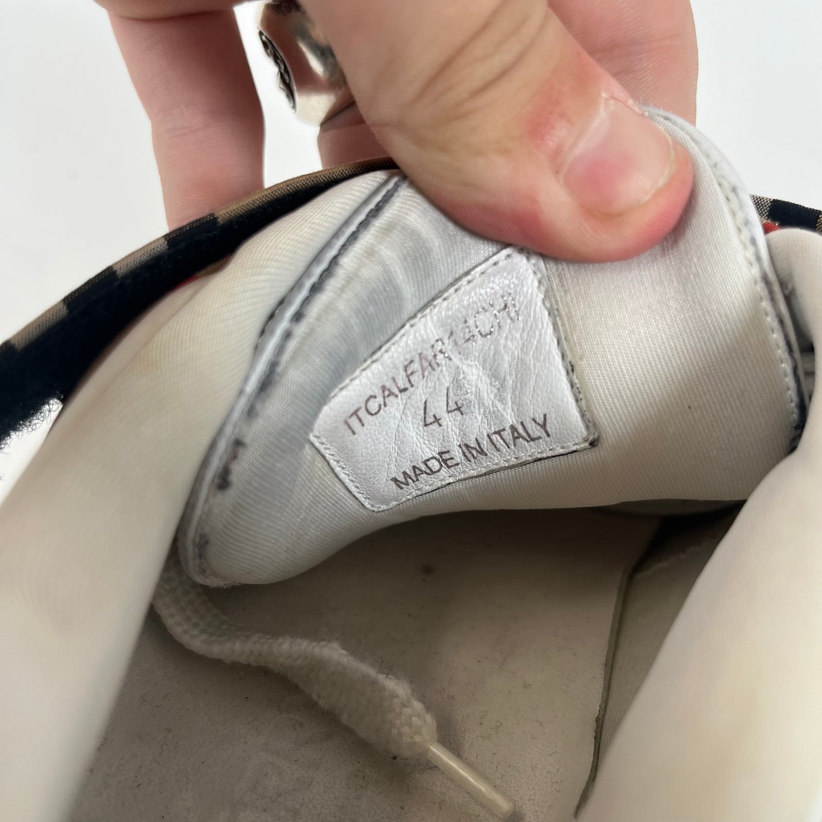 Burberry Beige Check Ronnie Low Sneaker Size 44