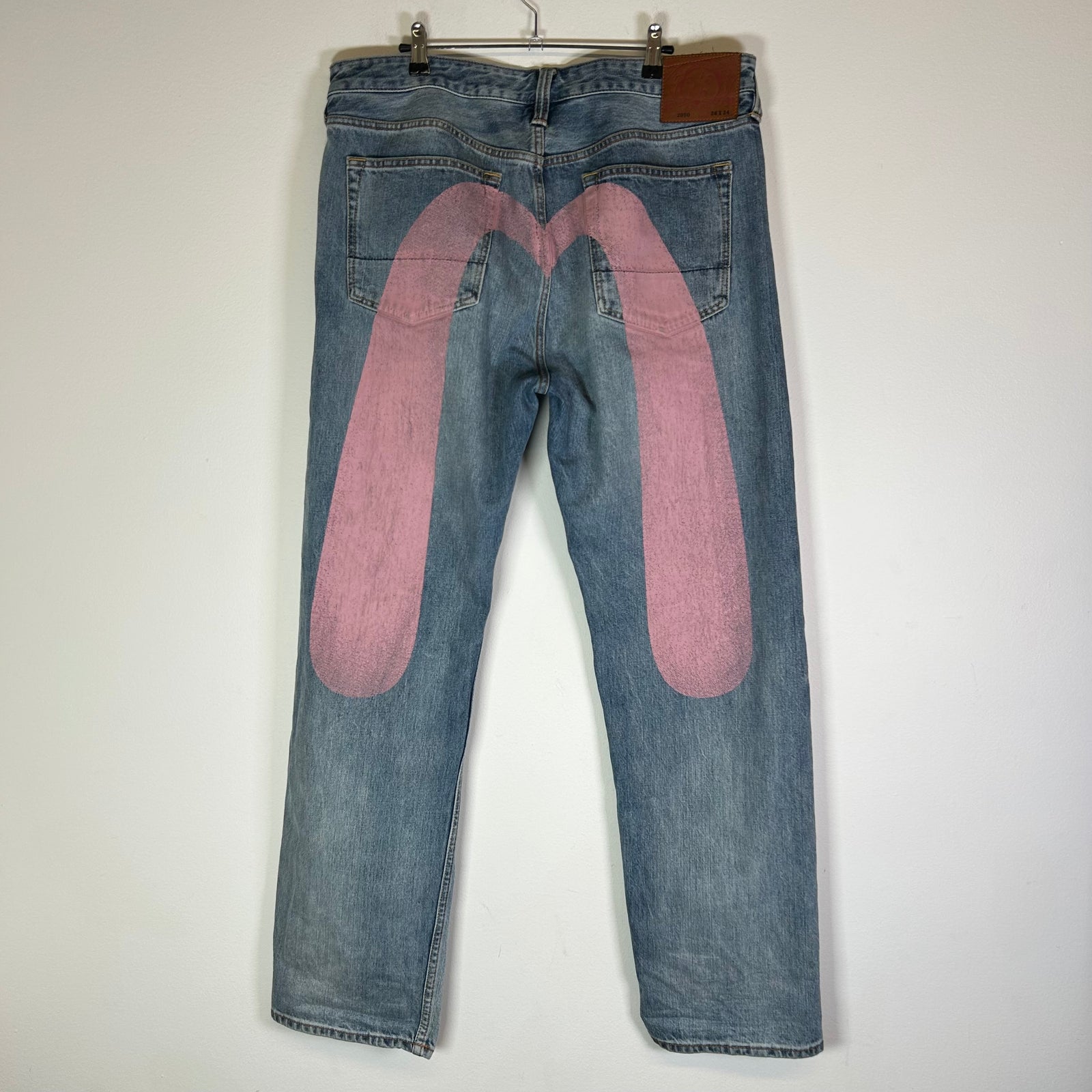Evisu Lightwash Monogram Selvedge Denim Jeans Size 36
