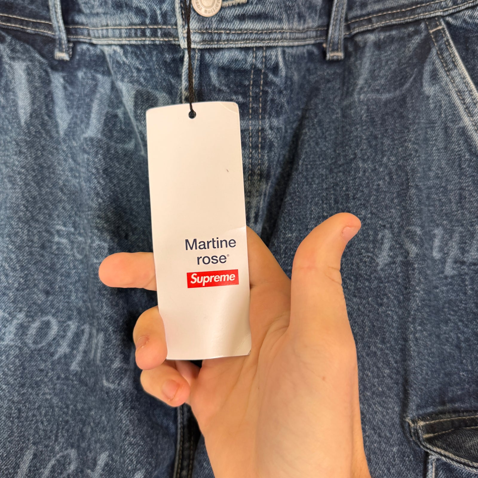 Supreme x Martine Rose Blue Cargo Denim Jeans Size 36