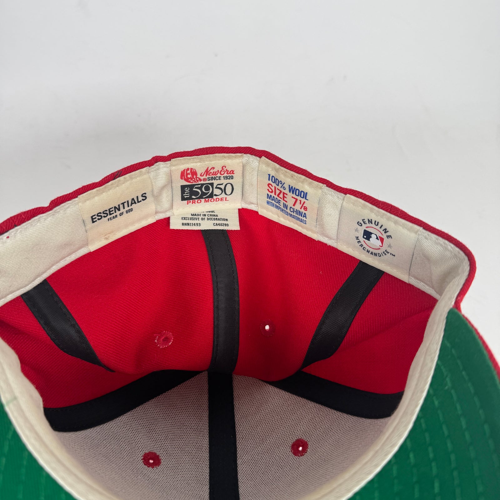 Fear of God x New Era Red Fitted Cap Size 7 1/8