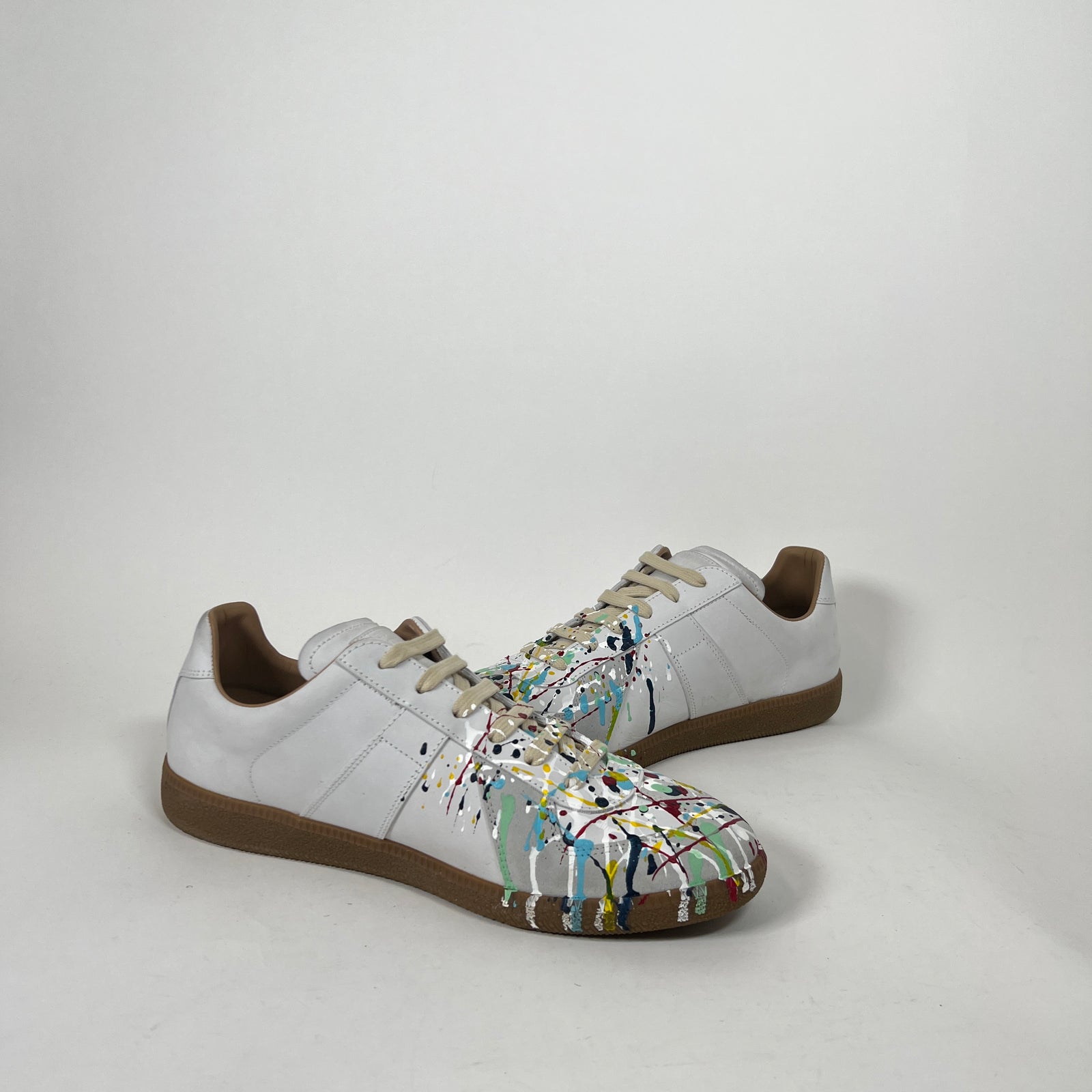 Maison Margiela White Paint Splatter Gats Size 44