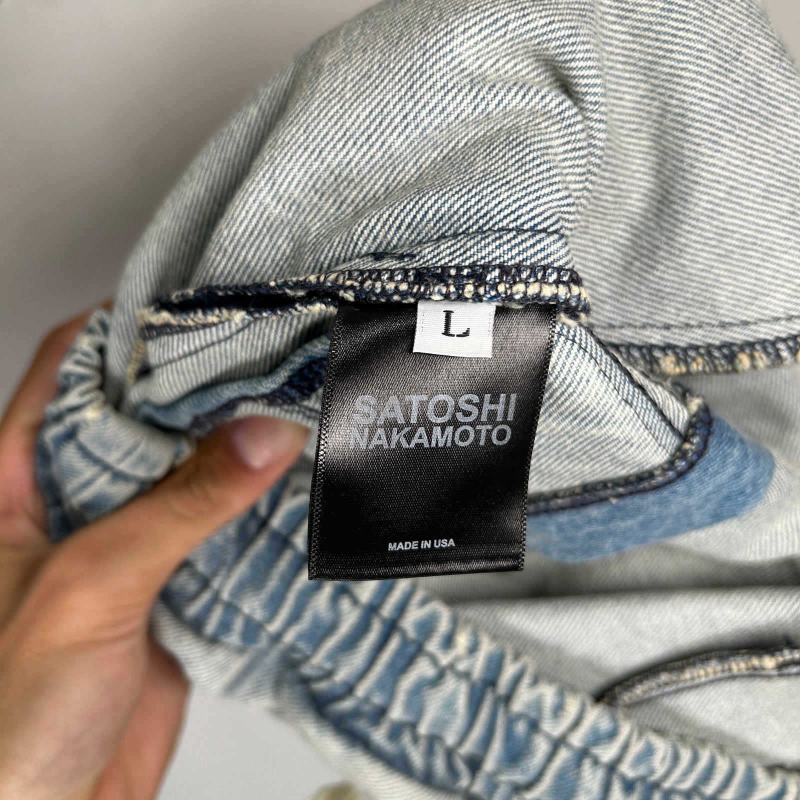 Satoshi Nakakamoto Denim Moto Shorts Size L