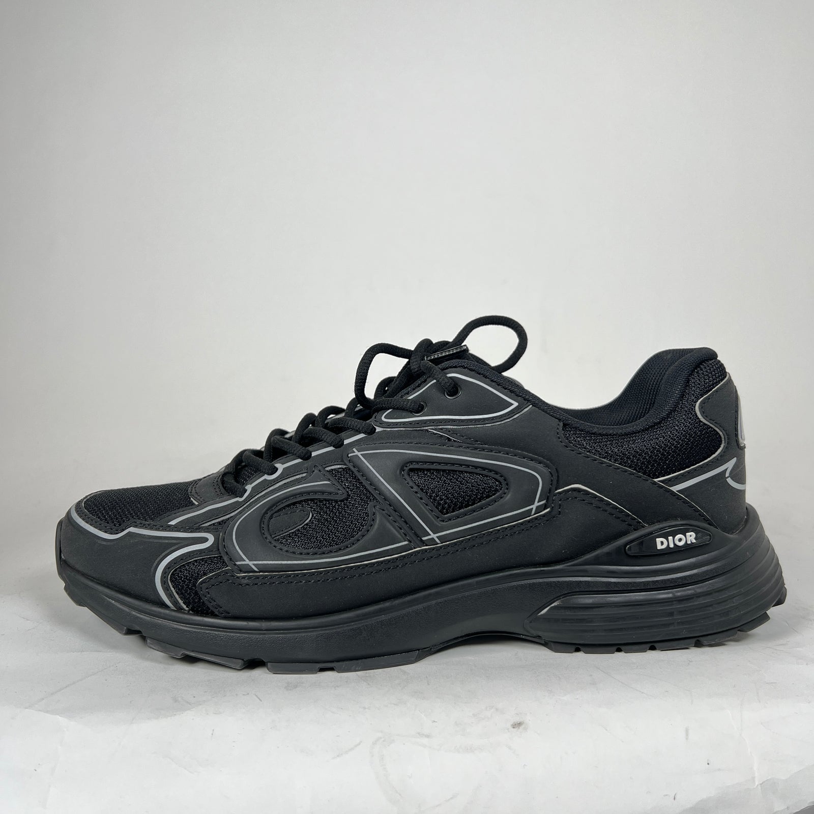 Dior B30 Triple Black Technical Mesh Sneaker Size 45