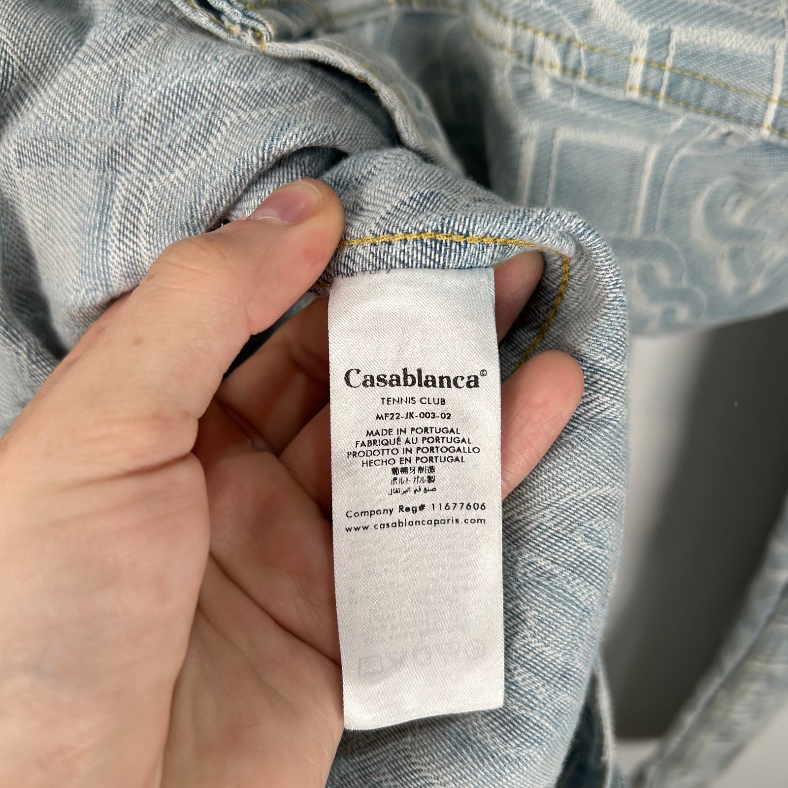 Casablanca Monogram Lightwash Denim Jacket Size S